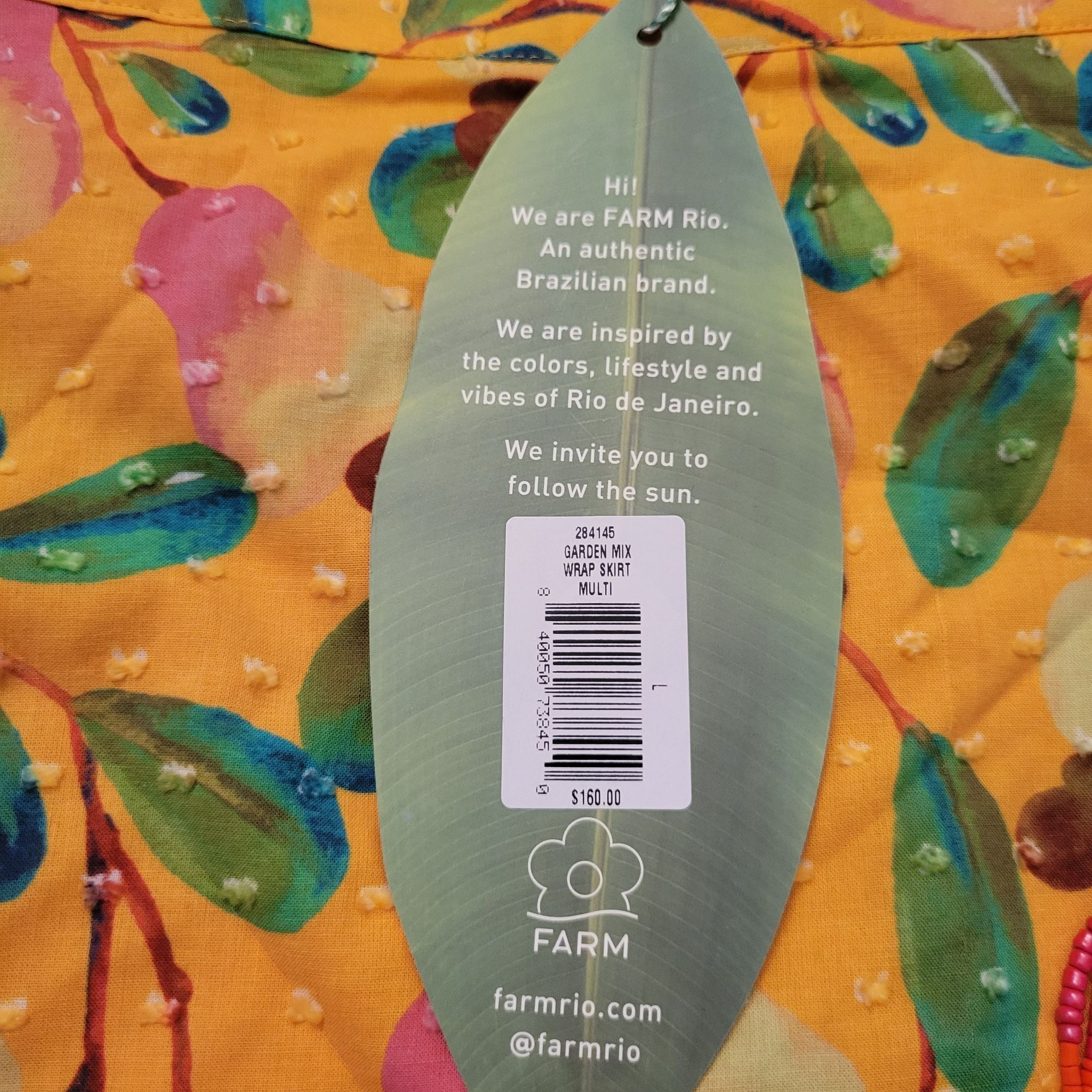 Farm Rio NEW Farm Rio Garden Mix Print Wrap Skirt L Yellow Pears Pink Size 31" - 3 Thumbnail