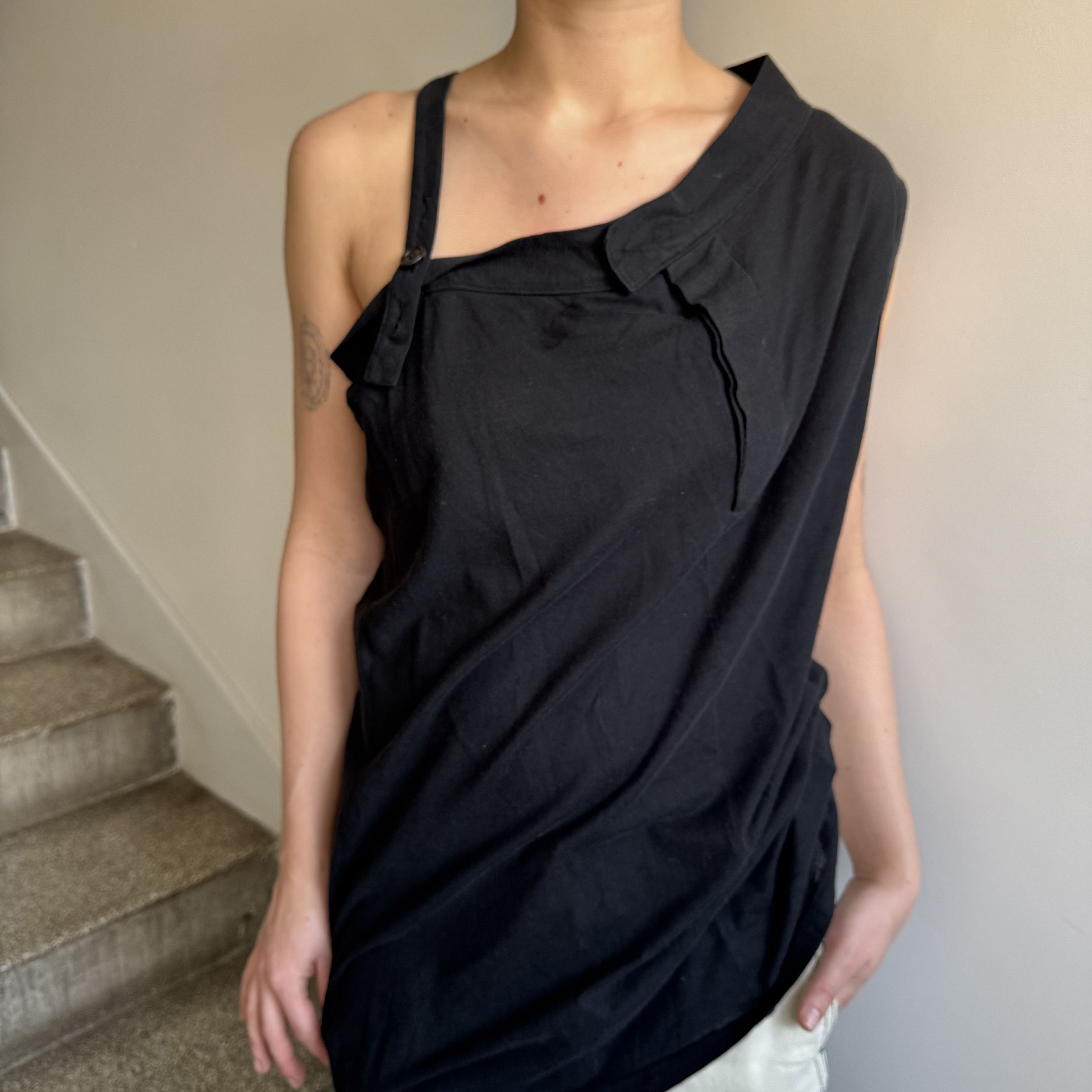 Ann Demeulemeester Ann Demeulemeester Deconstructed Asymmetrical Tank Top Size M / US 6-8 / IT 42-44 - 3 Thumbnail