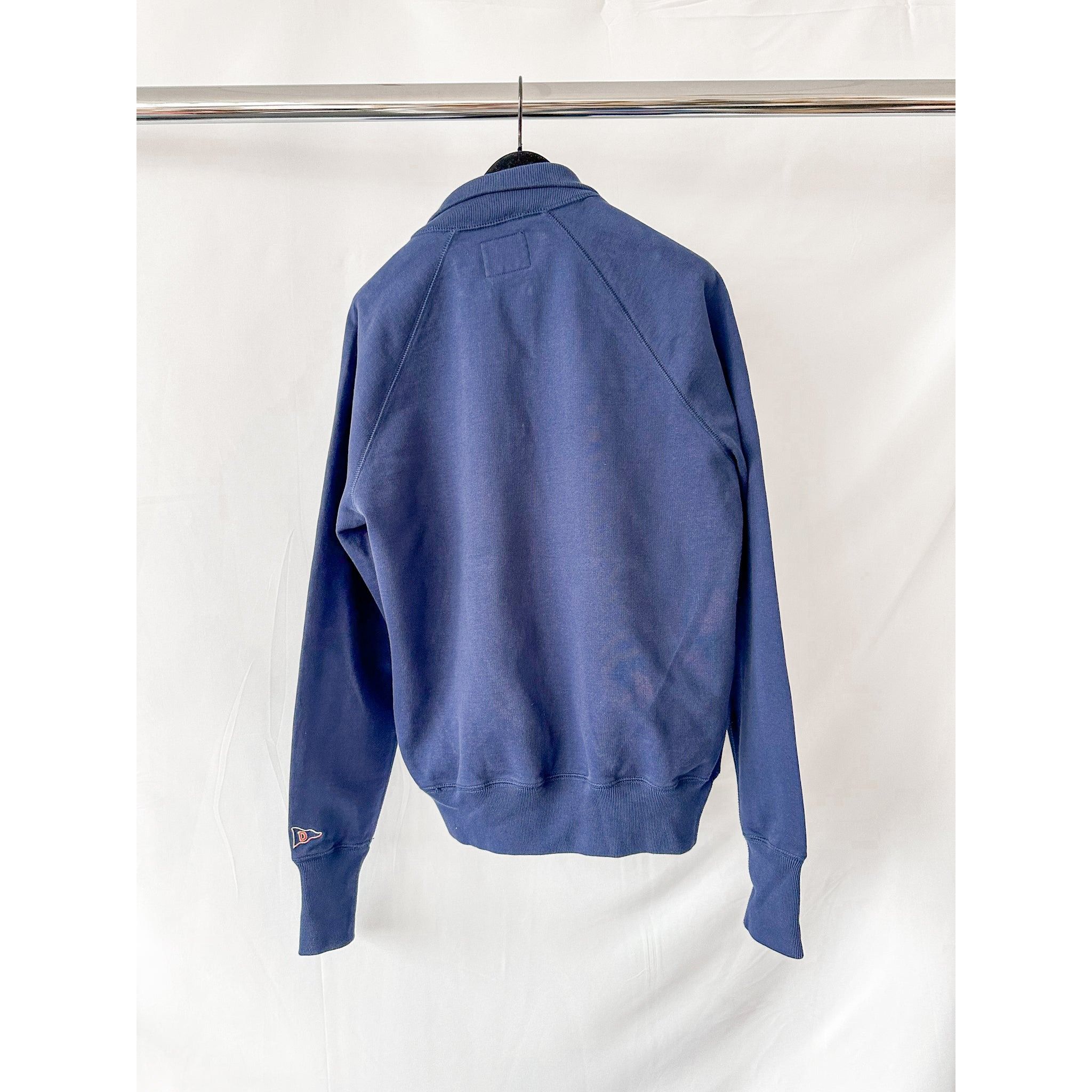 Drake's Drake's Navy Zip-Up Neck D Flag Embroidered Cotton Sweatshir Size US XS / EU 42 / 0 - 2 Thumbnail