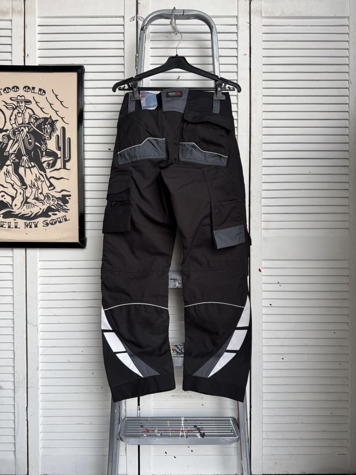 Dickies Dickies Pro Workwear Pants Cordura Reflective Cargo Black Size US 27 - 2 Thumbnail