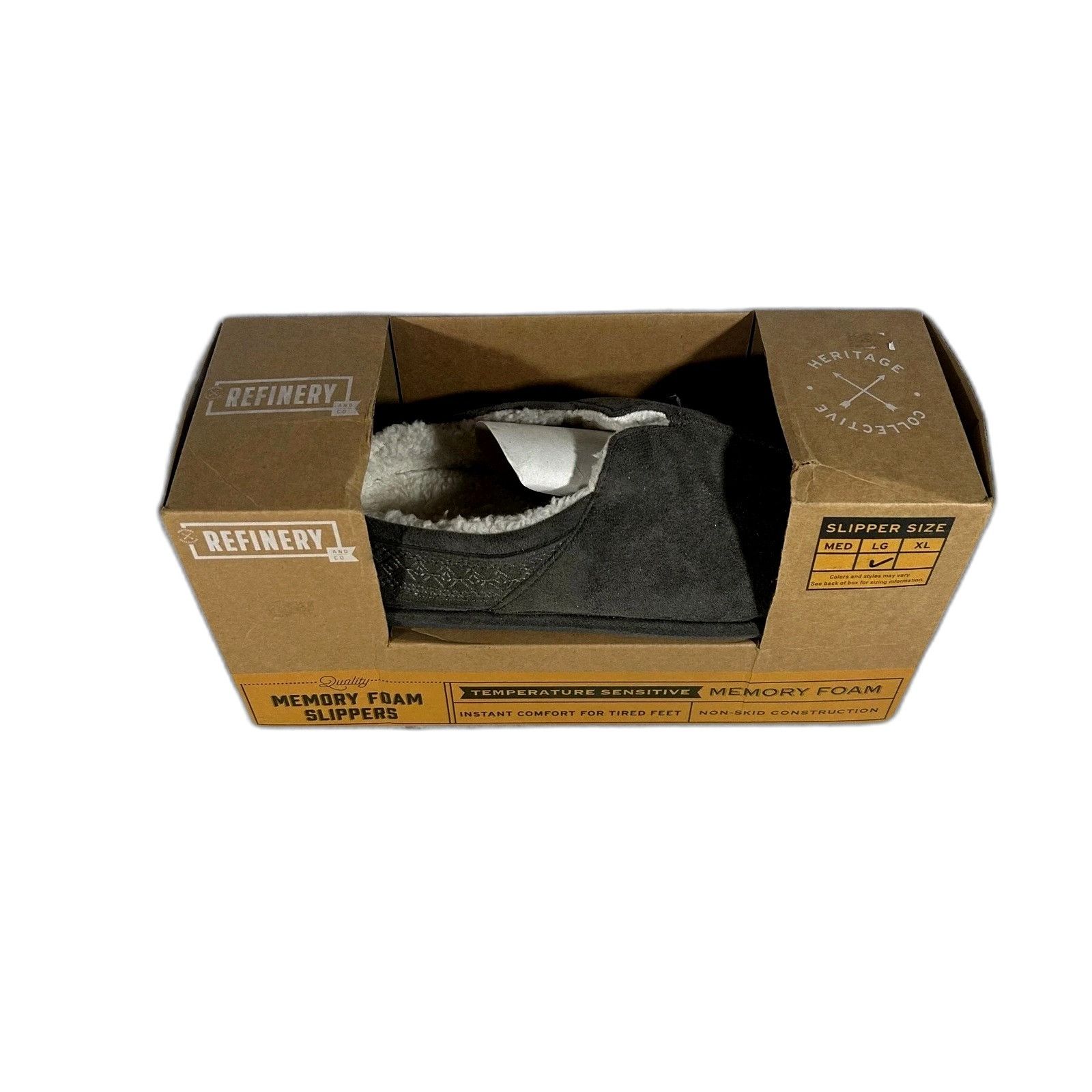 The Unbranded Brand Refinery Memory Charcoal Gray Foam Fuzzy Slippers Mens Large Size US 10 / EU 43 - 4 Thumbnail