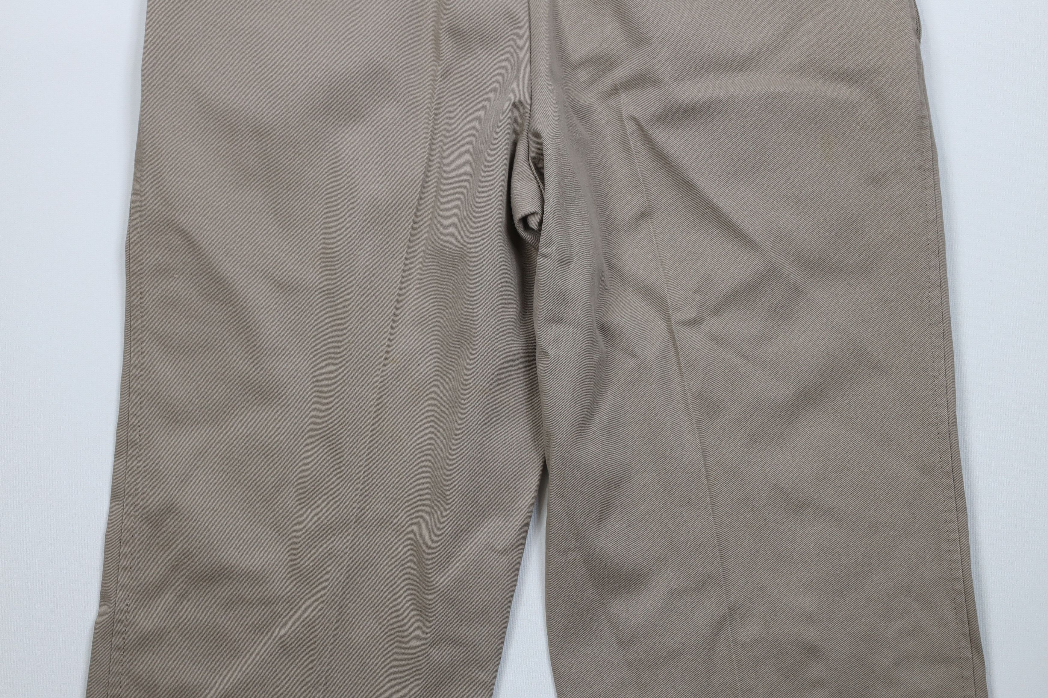 Vintage Vintage 90s Duxbak Wide Leg Chino Pants Beige Cotton USA Size US 34 / EU 50 - 11 Thumbnail