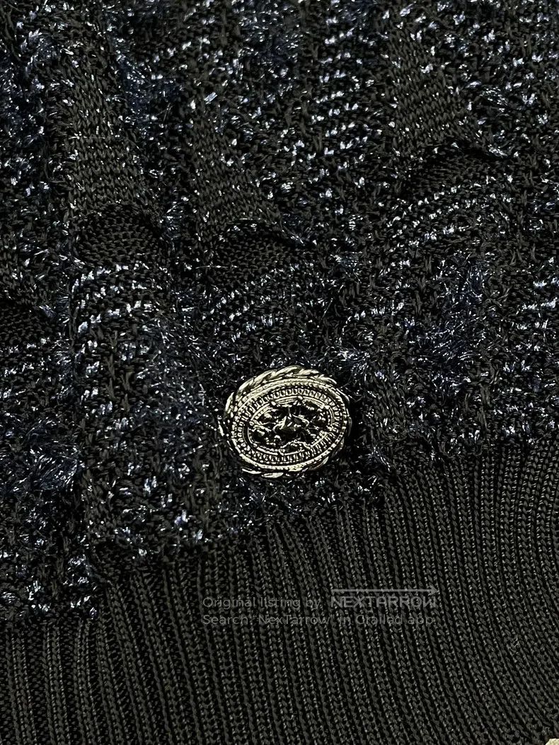 Chanel Chanel Blue and black knitted top with long sleeves Size XS / US 0-2 / IT 36-38 - 2 Thumbnail
