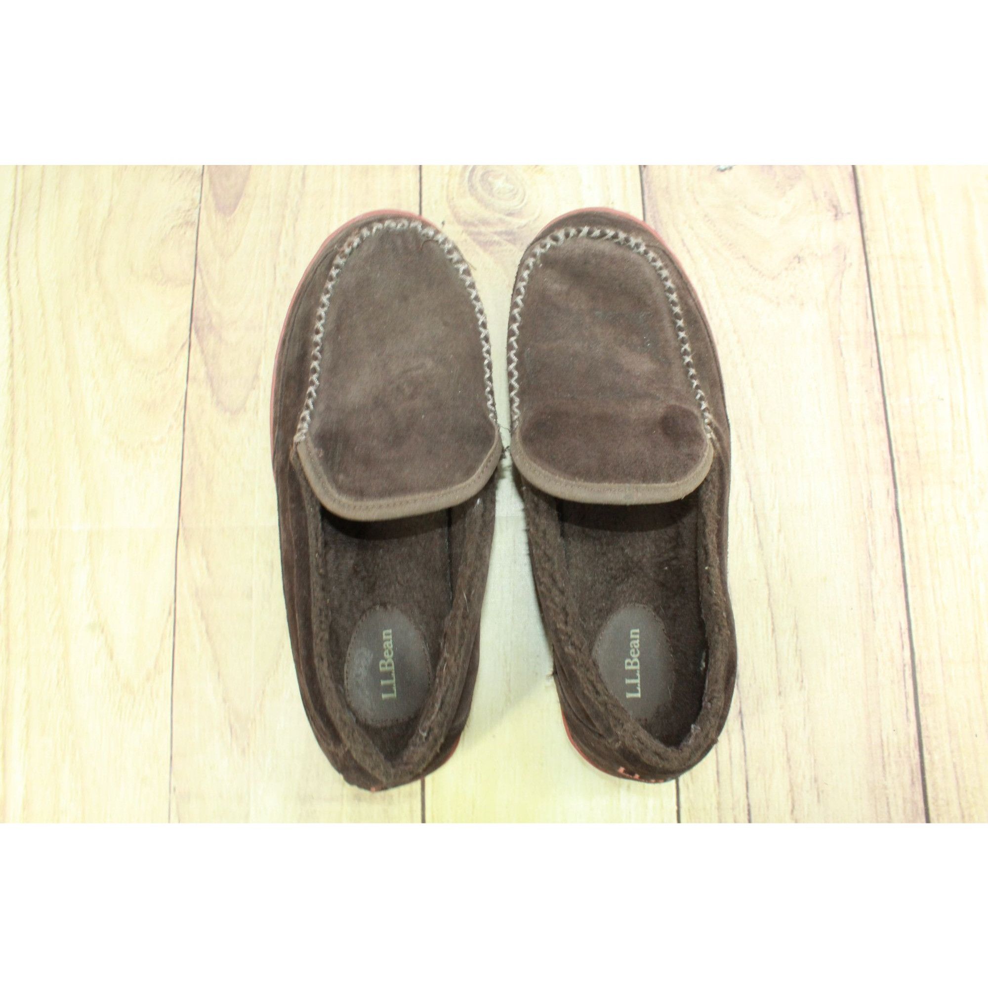 L.L. Bean LL Bean Men's Suede Fleece Lined Mountain Moccasin Slippers Size US 10 / EU 43 - 7 Thumbnail