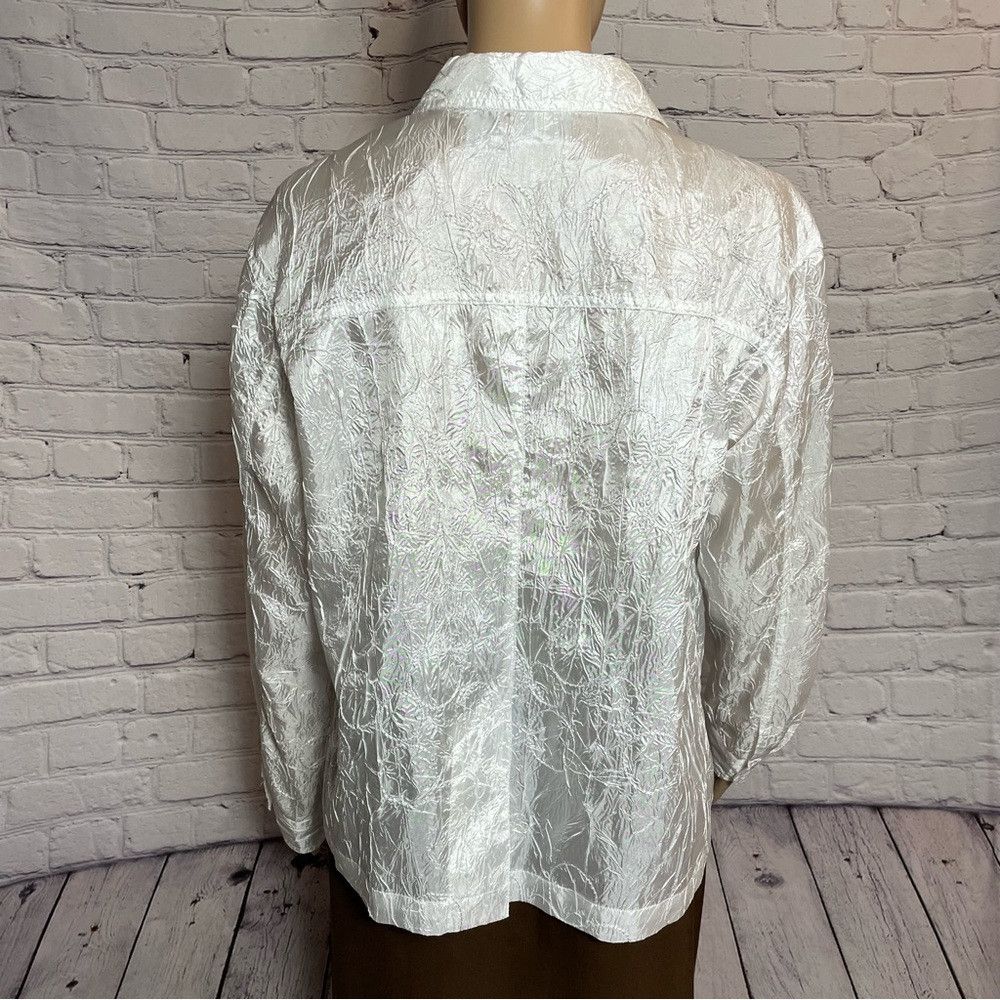 Chicos Chico's Embroidered Long Sleeve White Blouse Size 1 US M Size M / US 6-8 / IT 42-44 - 8 Thumbnail