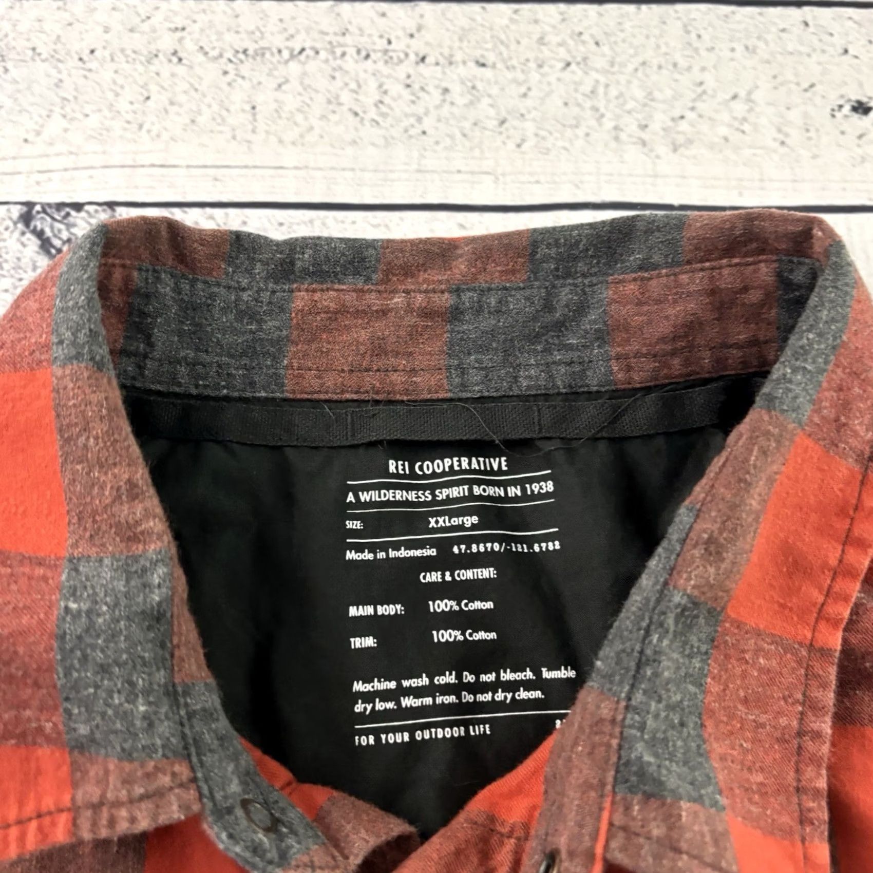 Vintage REI Plaid Long Sleeve Button-Up Heavy Flannel Shirt Men's 2XL Gray Orange Size US XXL / EU 58 / 5 - 2 Thumbnail