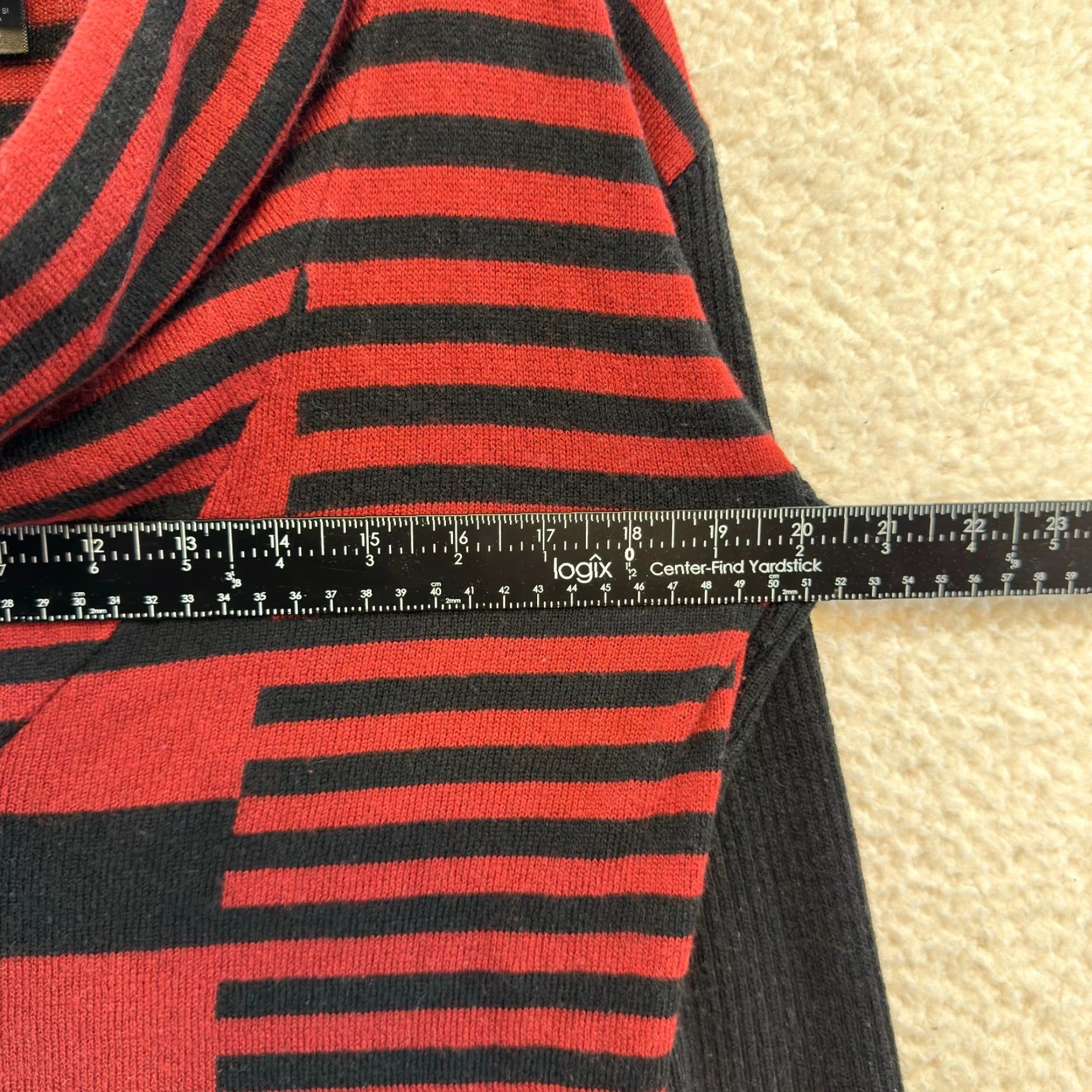 Vintage VINTAGE Bisou Bisou Sweater Dress L Red Striped Cowl Neck Long Sleeve Women Size L / US 10 / IT 46 - 6 Thumbnail