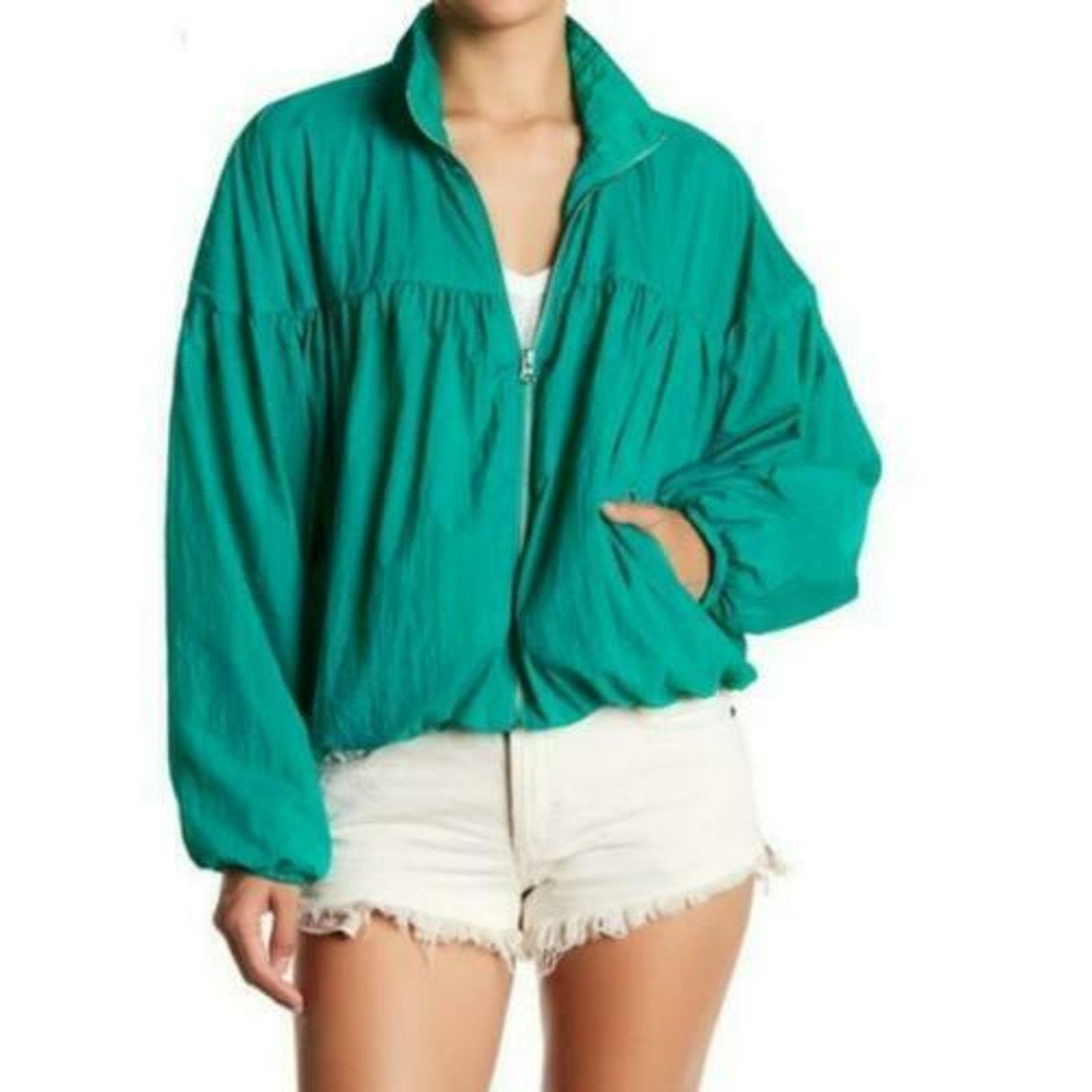 Free People Free People Now Or Never Balloon Bomber Windbreaker Jacket Size M / US 6-8 / IT 42-44 - 2 Thumbnail