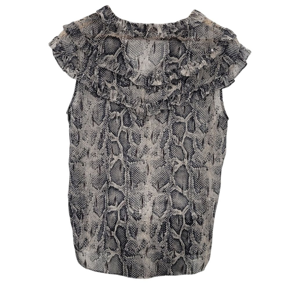 Rebecca Taylor Rebecca Taylor Silk Snake Print Ruffled Blouse Metallic Size M / US 6-8 / IT 42-44 - 5 Thumbnail