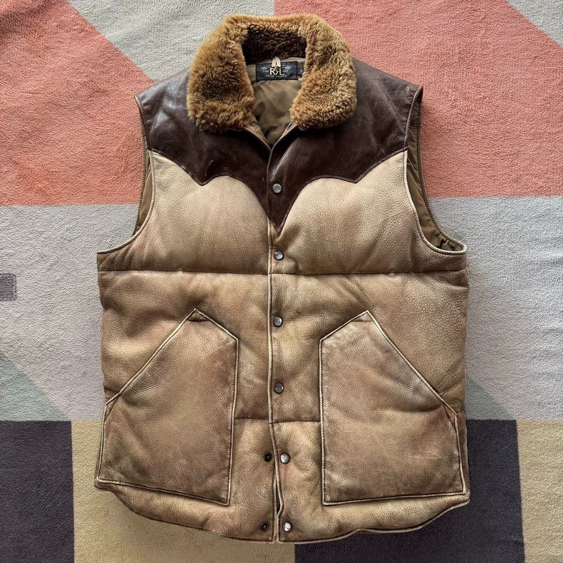 RRL Ralph Lauren RRL Ralph Lauren Down leather vest Size 44S - 1 Thumbnail