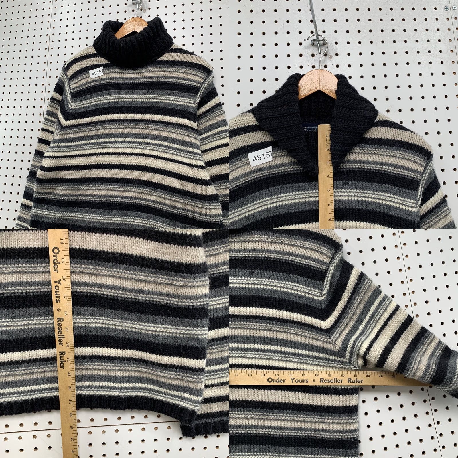 Eddie Bauer Eddie Bauer Wool Sweater Womens XL Striped Knit Turtleneck Heavyweight Pullover Size XL / US 12-14 / IT 48-50 - 8 Thumbnail