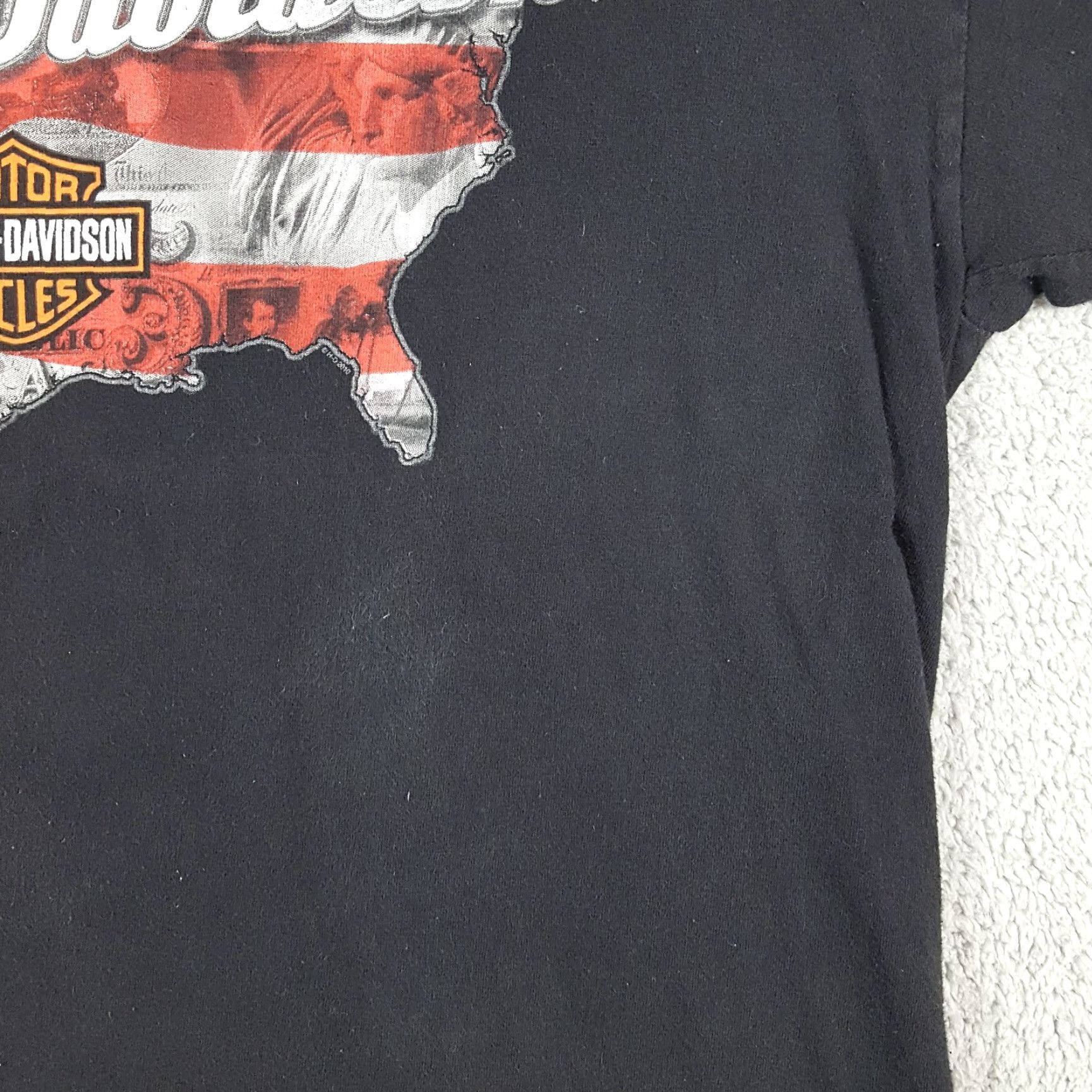 Harley Davidson VINTAGE Harley-Davidson T-Shirt Motorcycle Faded USA Map Men's XL Black Patriotic Biker 00s 90s Vintage Grunge Logo Embroidered Mens T-Shirt Size US XL / EU 56 / 4 - 5 Thumbnail