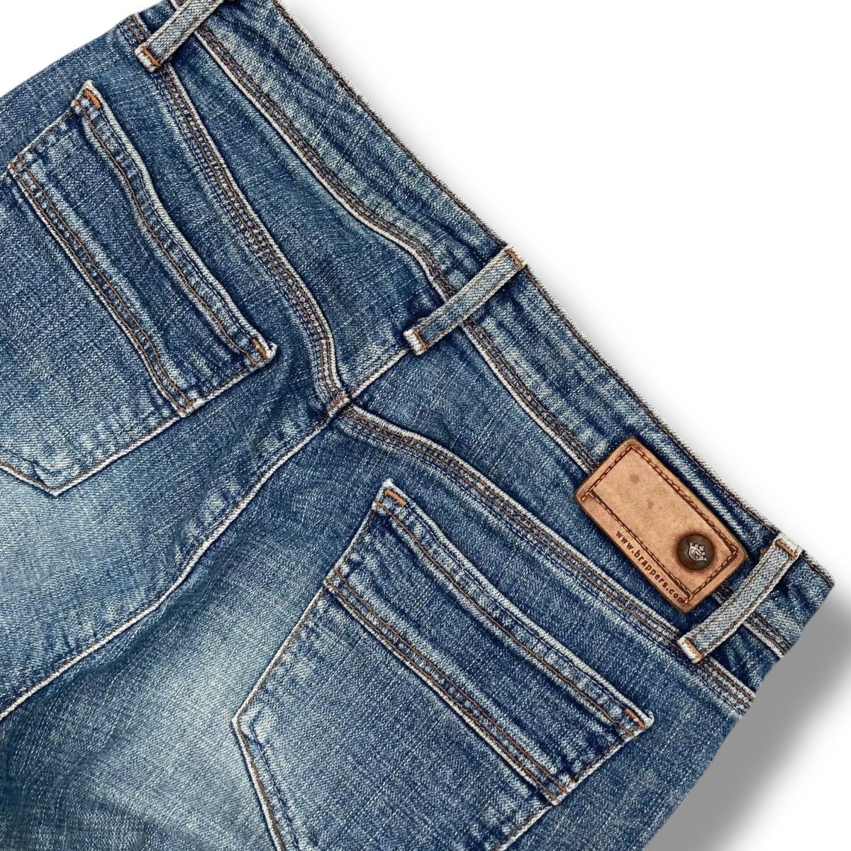 If Six Was Nine 🇯🇵 VINTAGE BRAPPERS SPIRAL CUT FLARE DISTRESSED DENIM PANTS Size 28" / US 6 / IT 42 - 12 Thumbnail