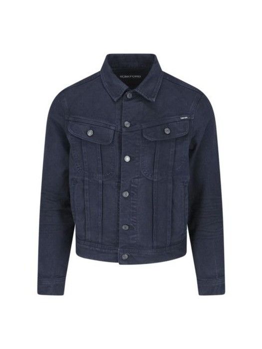 Tom Ford o1w1db10425 DJI001 Denim Jacket in Dark Blue Size US XL / EU 56 / 4 - 1 Thumbnail