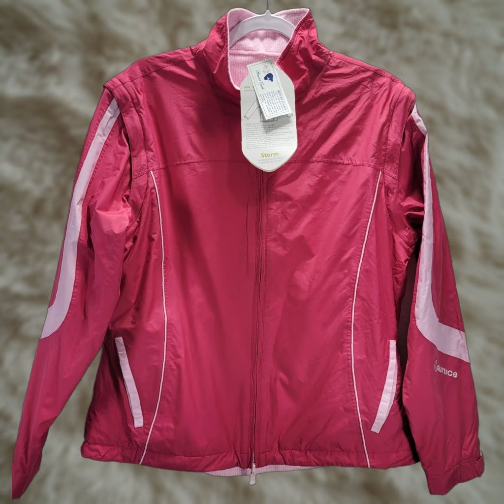 Vintage Beaver Creek Windbreaker Jacket Women's Size L Pink Reversible Removable Sleeves NWT Size L / US 10 / IT 46 - 1 Thumbnail