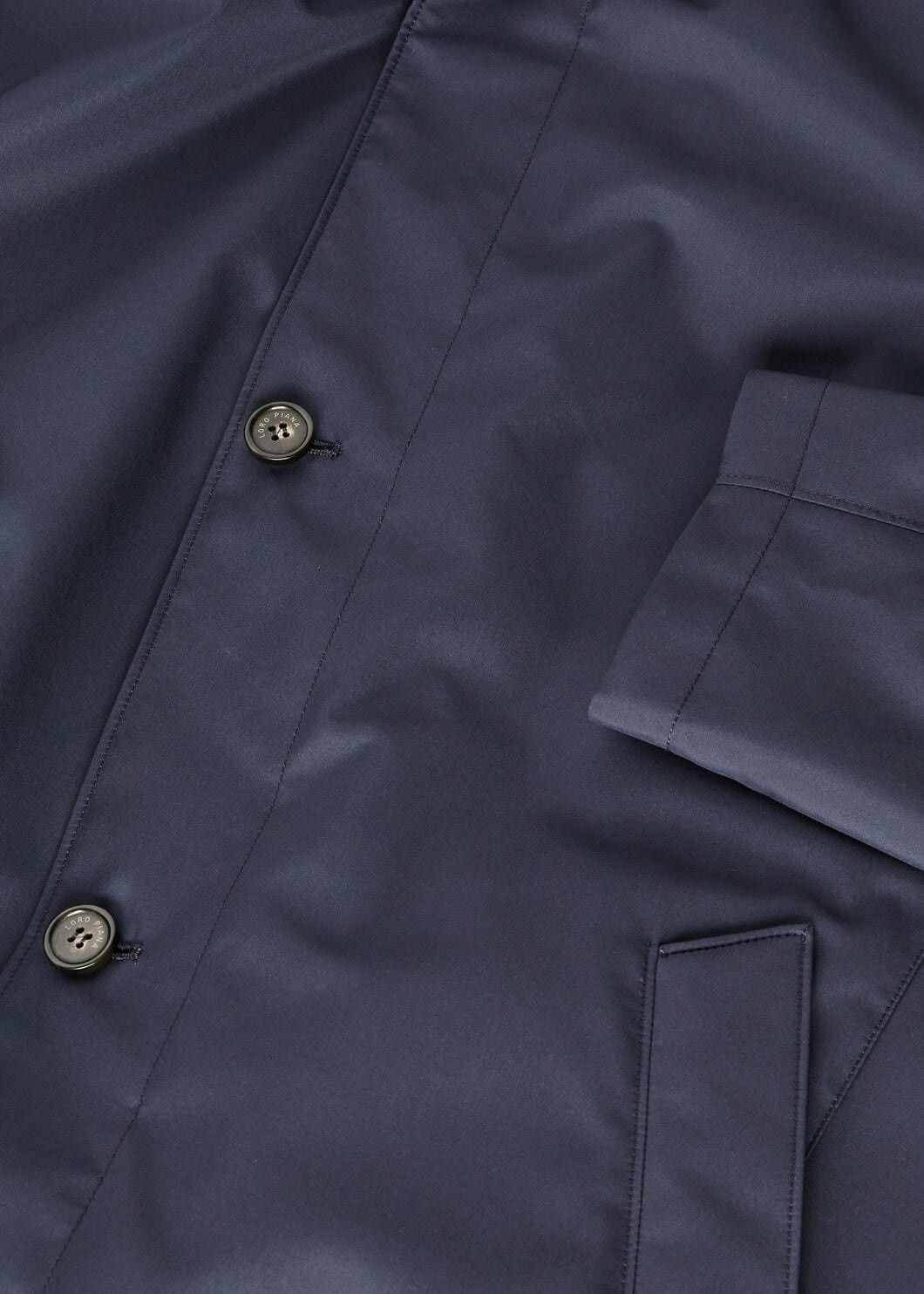 Loro Piana o1w1db10725 FAM5516 Sebring Leather Collar Coat in Navy Blue Size US L / EU 52-54 / 3 - 7 Thumbnail
