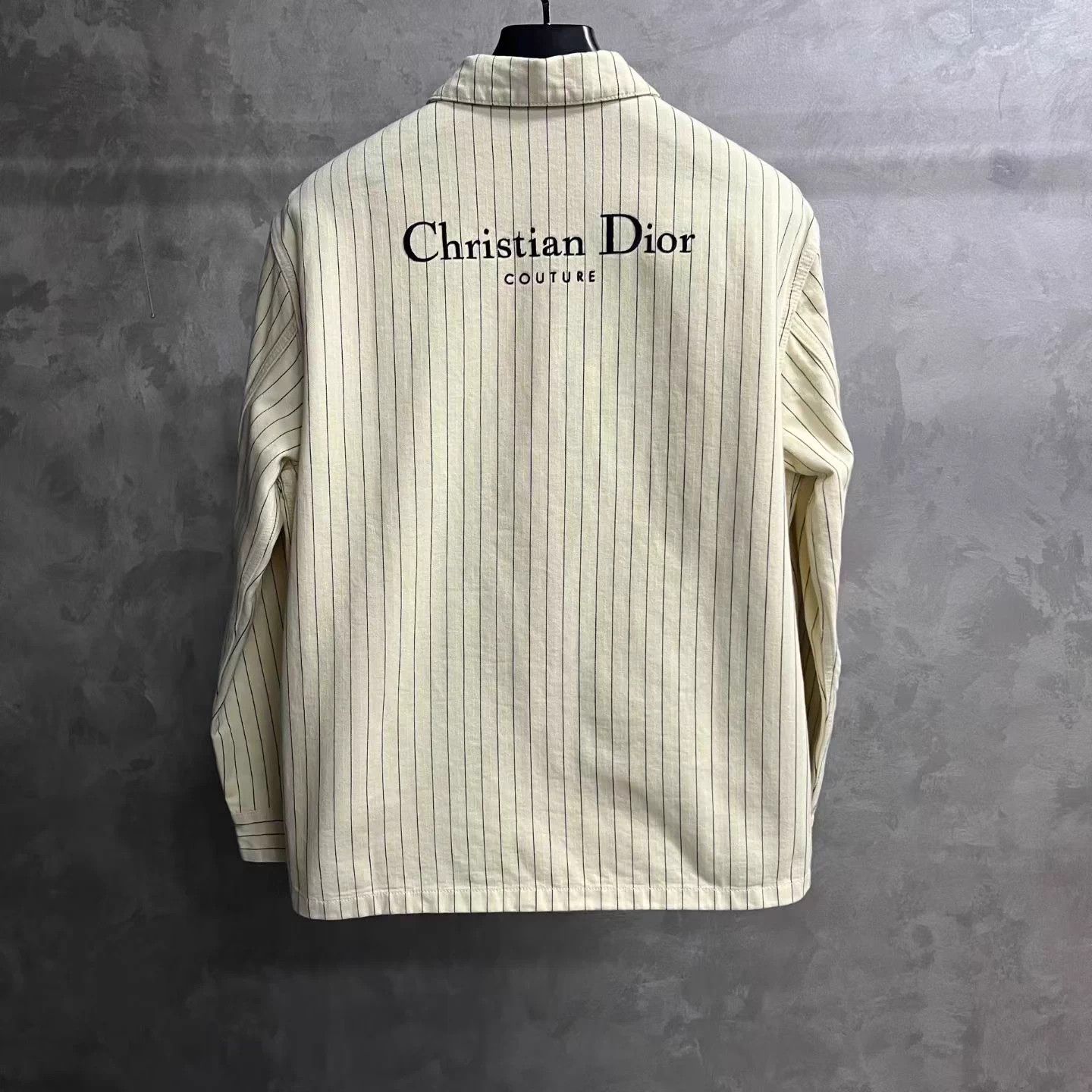 Dior Dior Ivory Thin Stripe Logo Embroidery Long-Sleeve Shirt Size US M / EU 48-50 / 2 - 2 Thumbnail