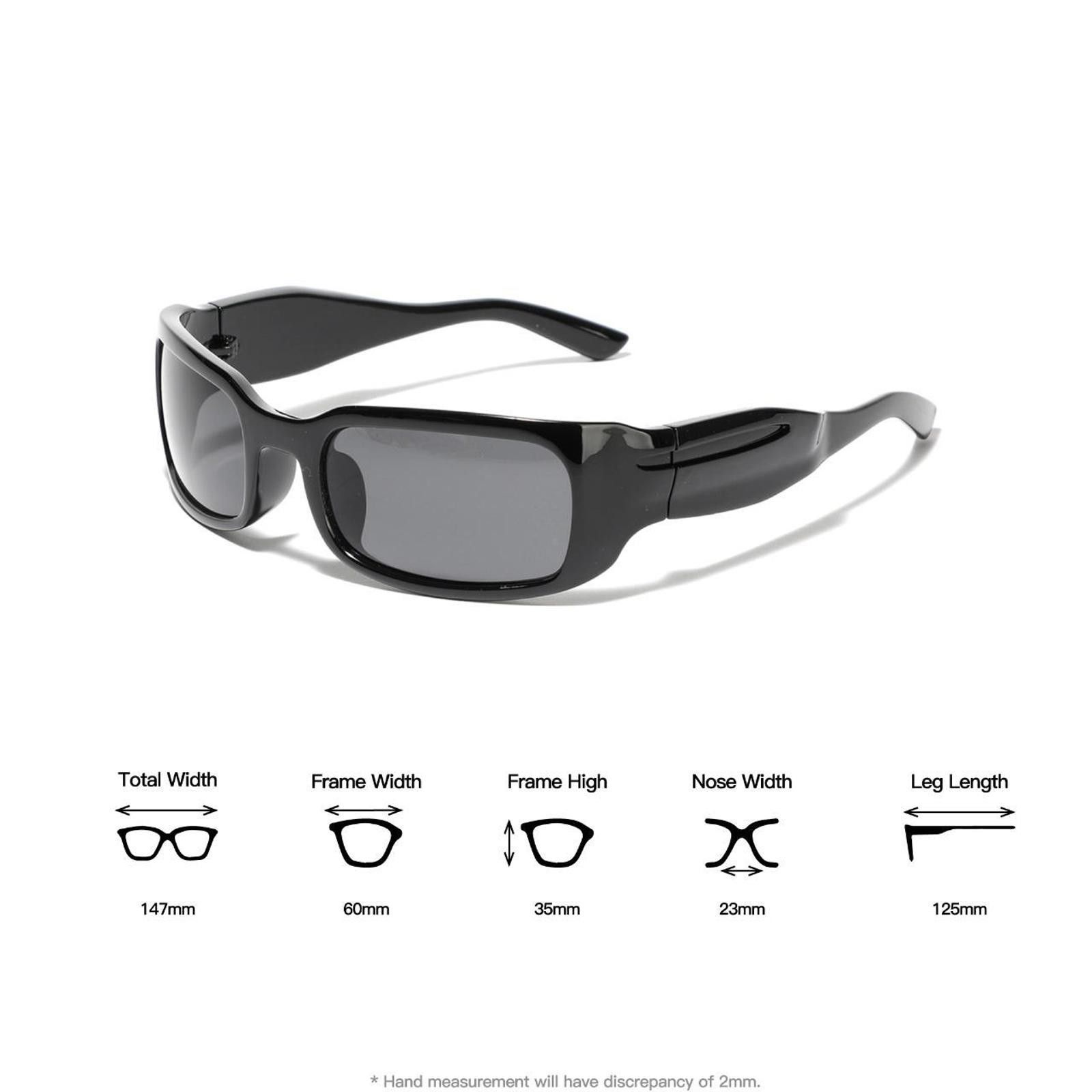Other vtgY2k Avant Garde Futuristic Black Rectangle Sunglasses Size ONE SIZE - 8 Thumbnail
