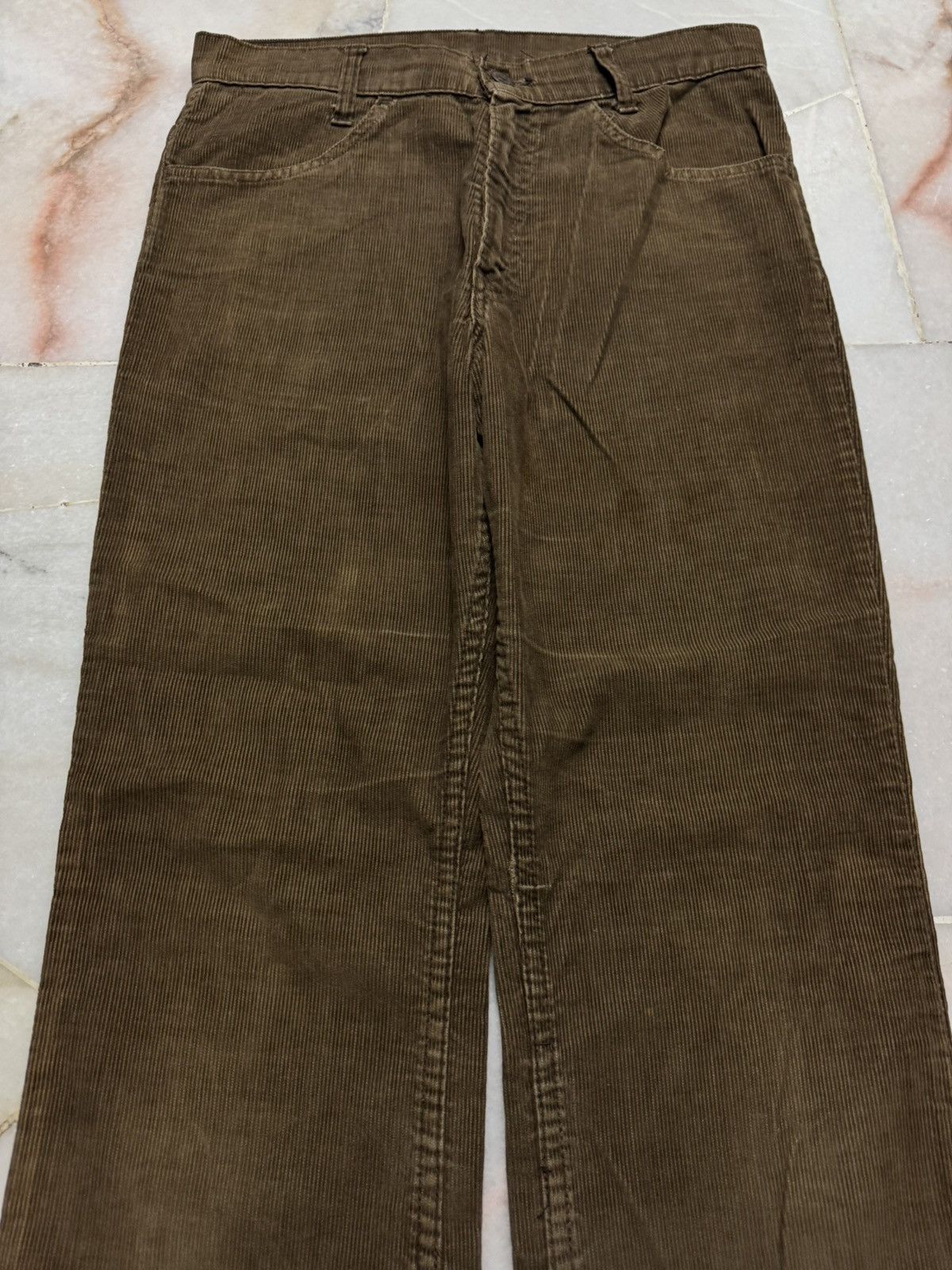 Levi's 💥FLARED💥70's LEVI'S WHITE TAG CODUROI BOOTCUT CLASSIC BROWN Size US 29 - 3 Thumbnail