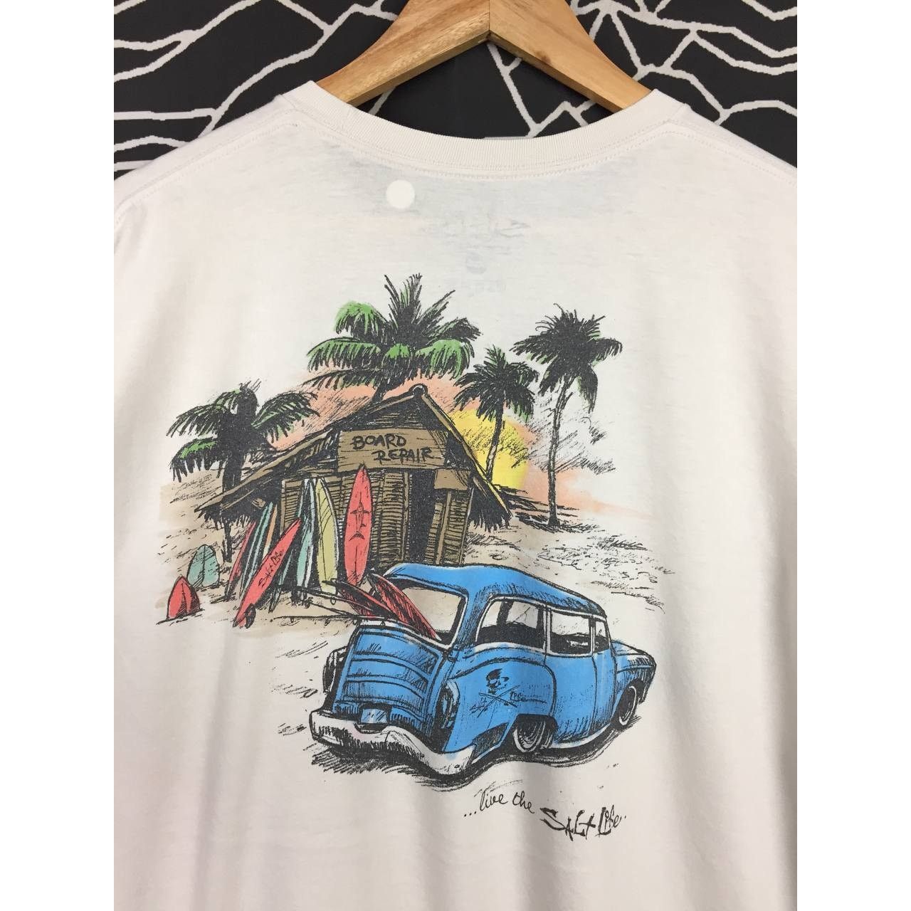 Vintage Salt life Live Salty Board Repair Surfwear Pocket Tee Size US XL / EU 56 / 4 - 3 Thumbnail