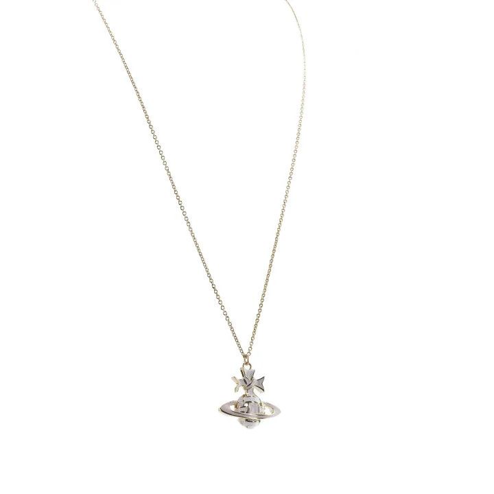 Vivienne Westwood Vivienne Westwood Gold Saturn Bow Necklace 0079 Size ONE SIZE - 1 Thumbnail