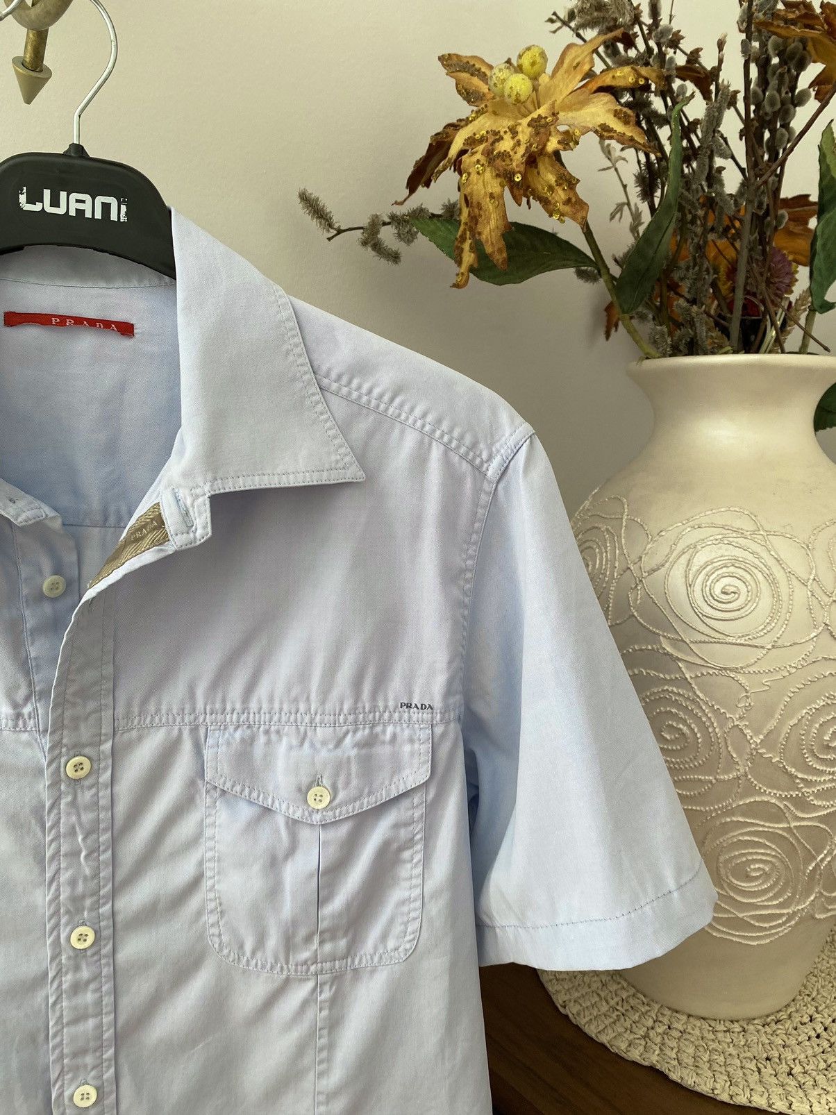 Prada Vintage Prada Short Sleeve Button Up Shirt Size US L / EU 52-54 / 3 - 2 Thumbnail