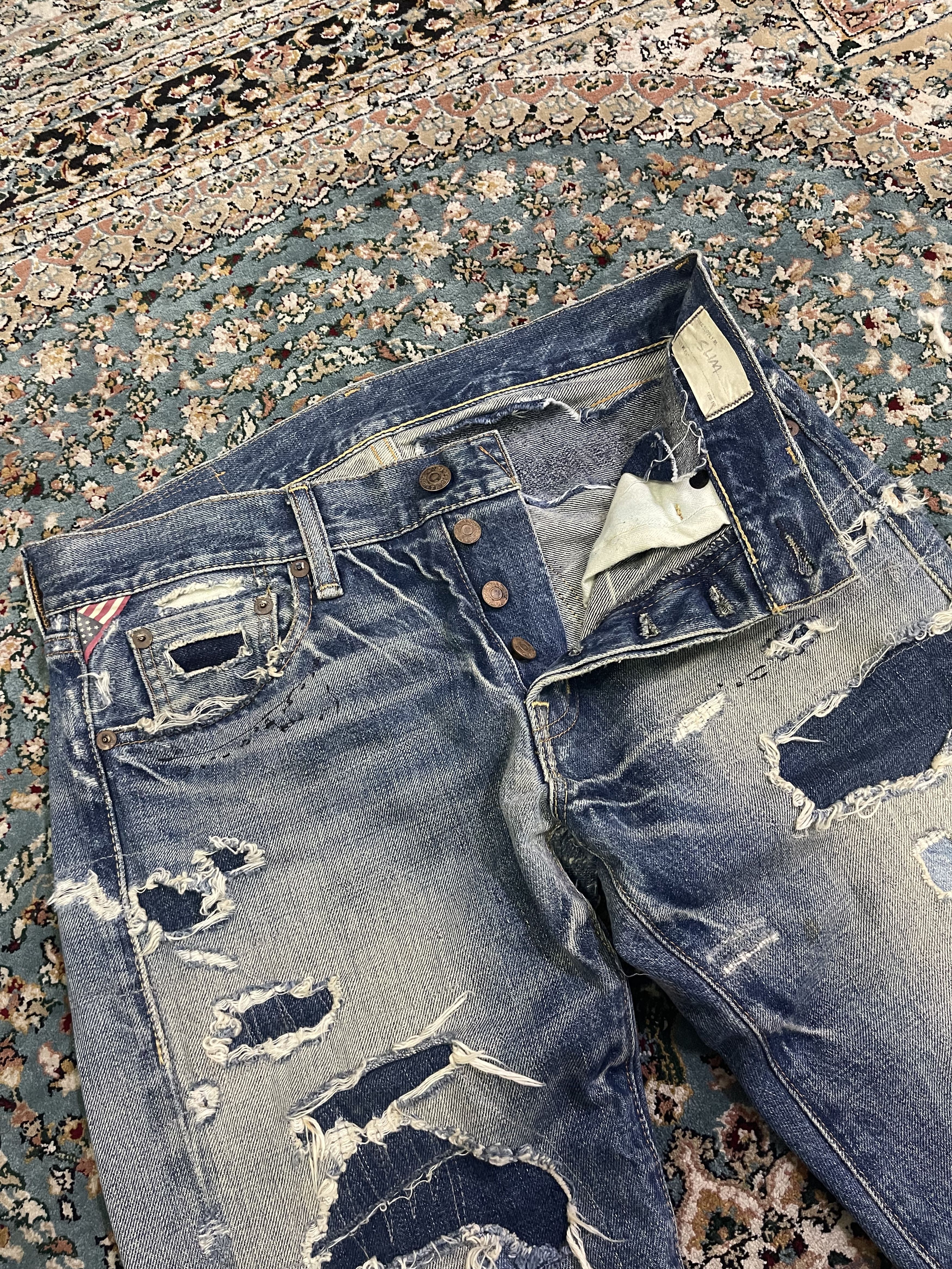 Denim & Supply Ralph Lauren Vintage Distressed Ripped Off Slim Style Size US 30 / EU 46 - 3 Thumbnail
