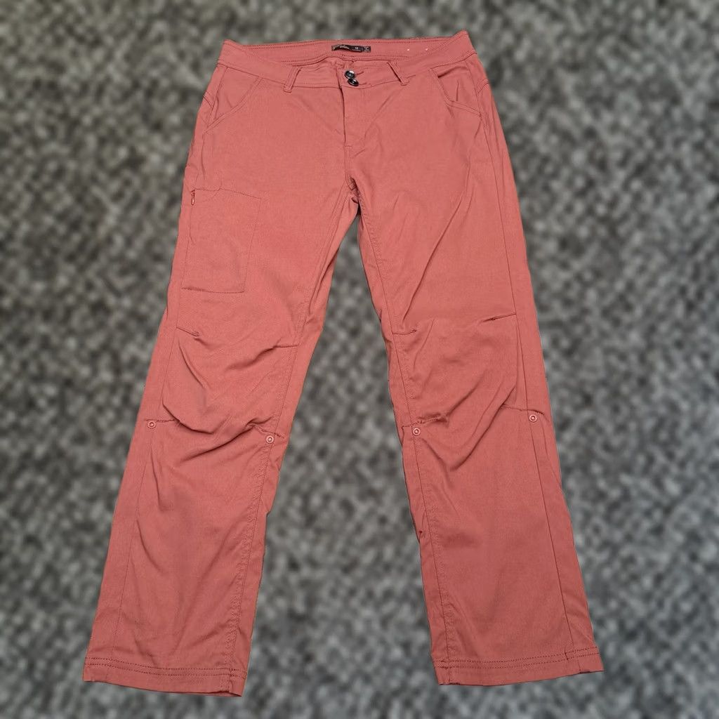 Prana VINTAGE? No — Prana Convertible Hiking Pants Womens 10 Lava Red Mid Rise Stretch Performance Pants Regular Women Size 32" / US 10 / IT 46 - 1 Thumbnail