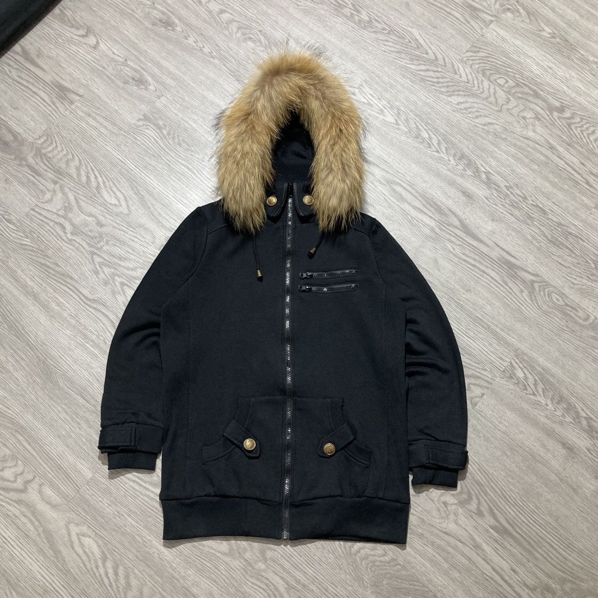 14th Addiction × KMRii 14th Addiction Fox Fur Mohawk Leather Cross