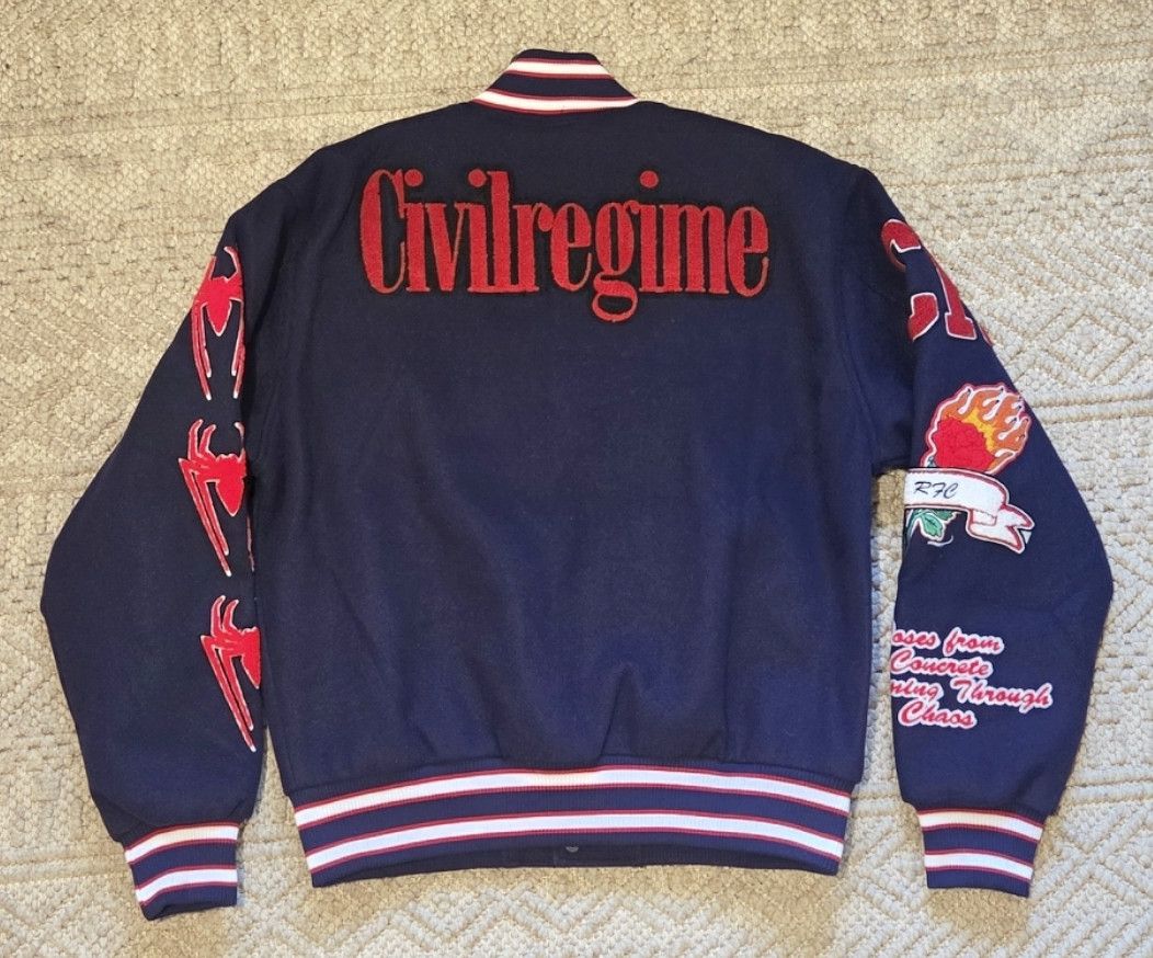Civil Regime Civil Regime x Marvel Spider-Man Varsity Jacket Navy Blue M Size US M / EU 48-50 / 2 - 2 Thumbnail