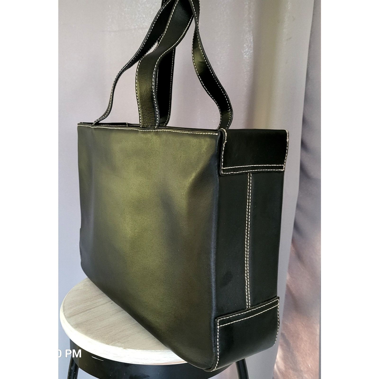 Other Leather Tote Briefcase Laptop Bag Women Black Size ONE SIZE - 5 Thumbnail