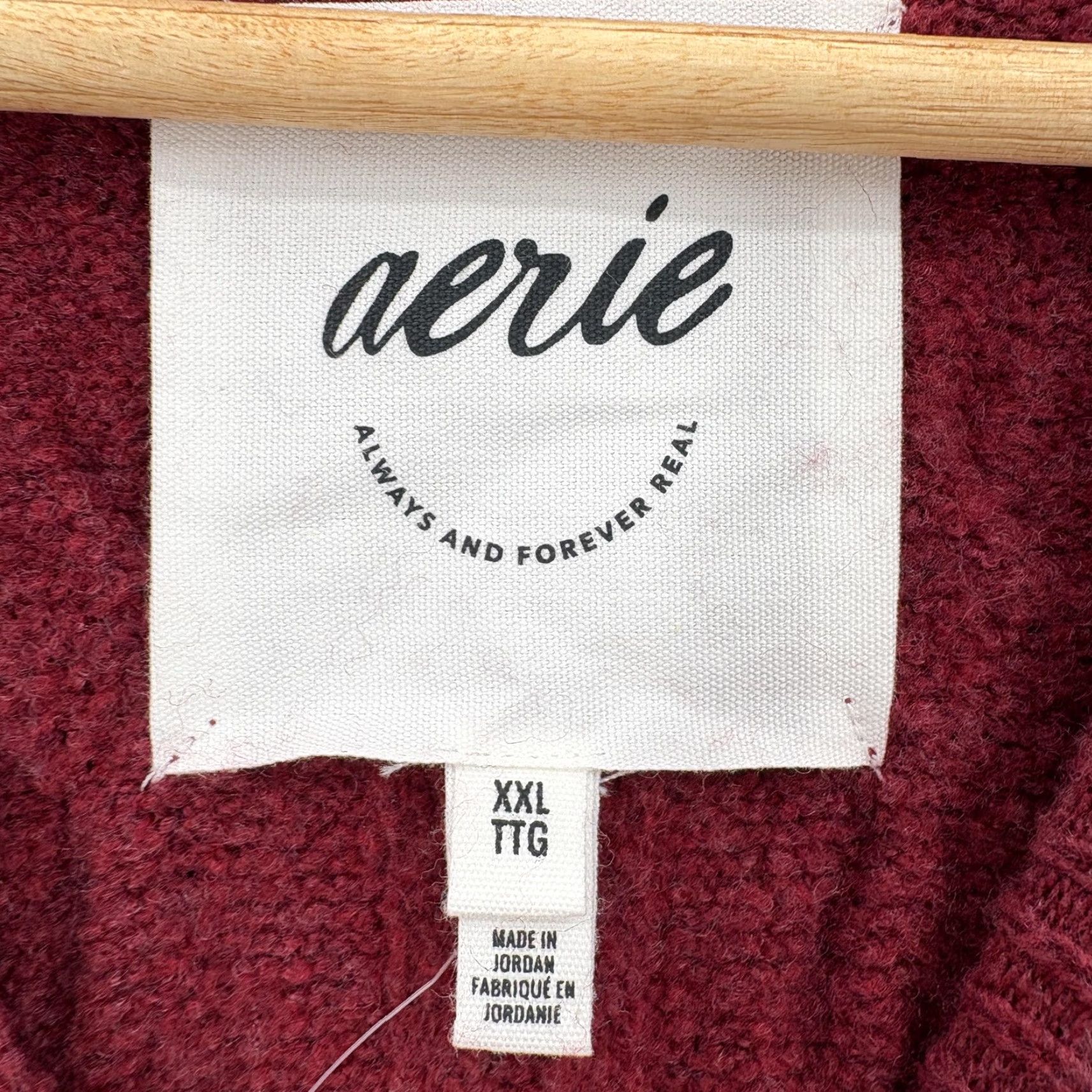 Vintage Aerie unREAL Women’s XXL Cable Knit Crewneck Pullover Sweater Red NWT Cozy Knit Shirt/Sweater Casual Womens Size XXL / US 16-18 / IT 52-54 - 4 Thumbnail