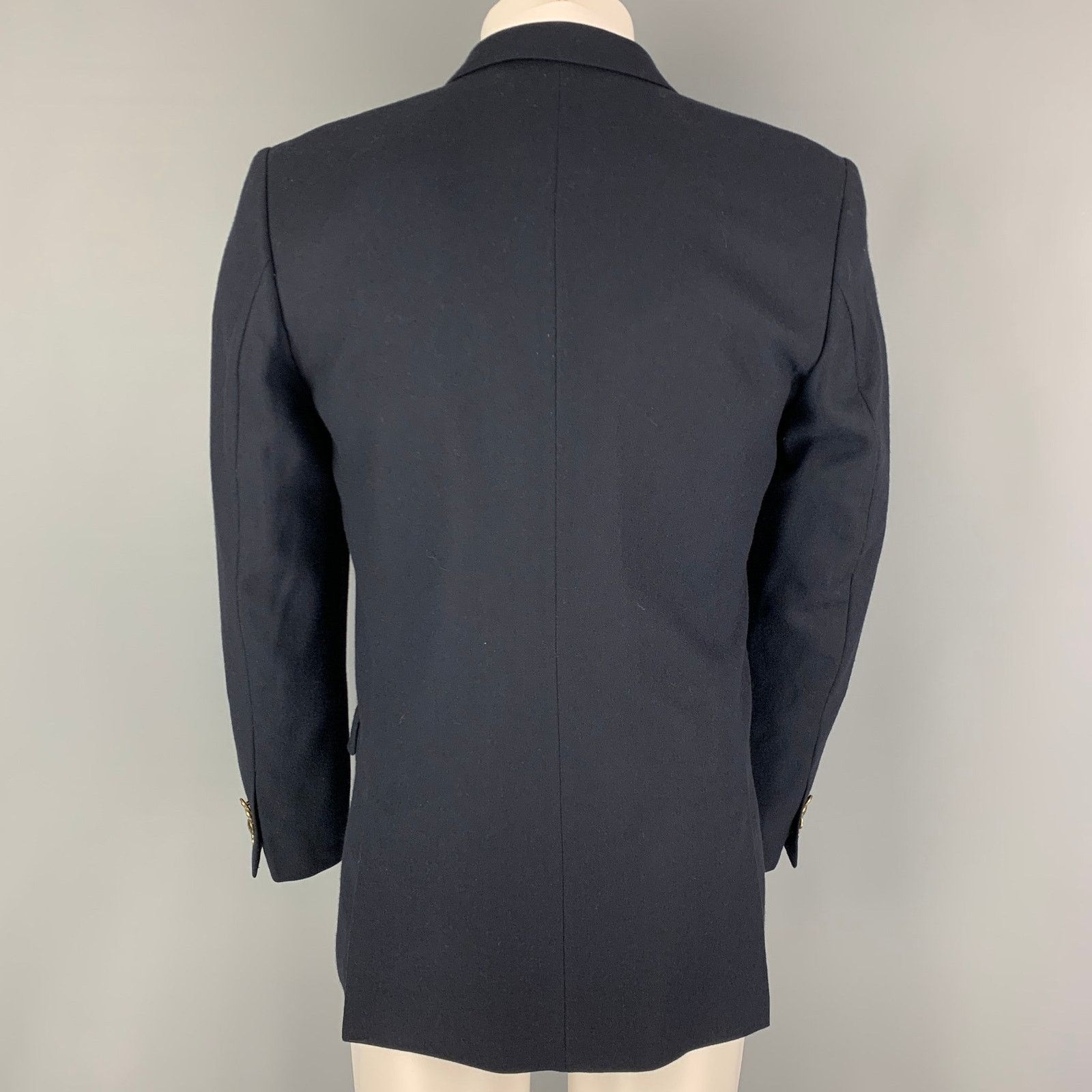 The Kooples THE KOOPLES Size 40 Navy Cashmere Peak Lapel Sport Coat Size 40R - 3 Thumbnail