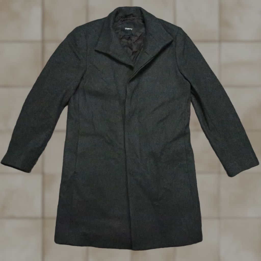 Theory Theory Jacket Mens Small Gray Belvin Melton Recycled Wool Cashmere Blend Coat Jacket Coat Size US S / EU 44-46 / 1 - 1 Thumbnail