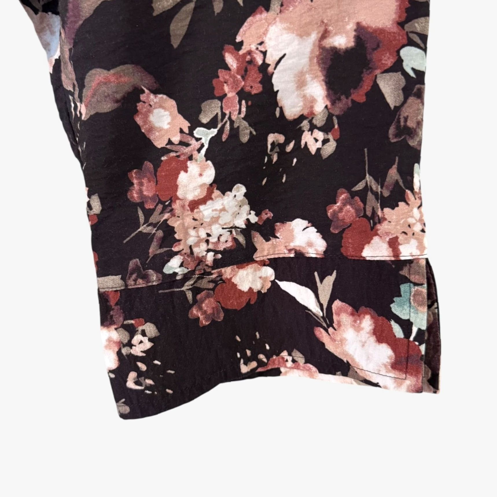 J. Jill VINTAGE J.Jill Floral Print Blouse Black Women's Medium 3/4 Sleeve V-Neck Tunic Size M / US 6-8 / IT 42-44 - 7 Thumbnail