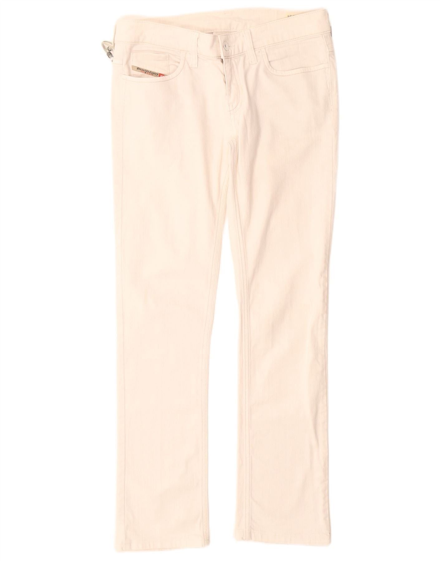 Diesel Womens Liv Slim Jeans W30 L30 White Cotton Size 42" / US 20 - 1 Thumbnail