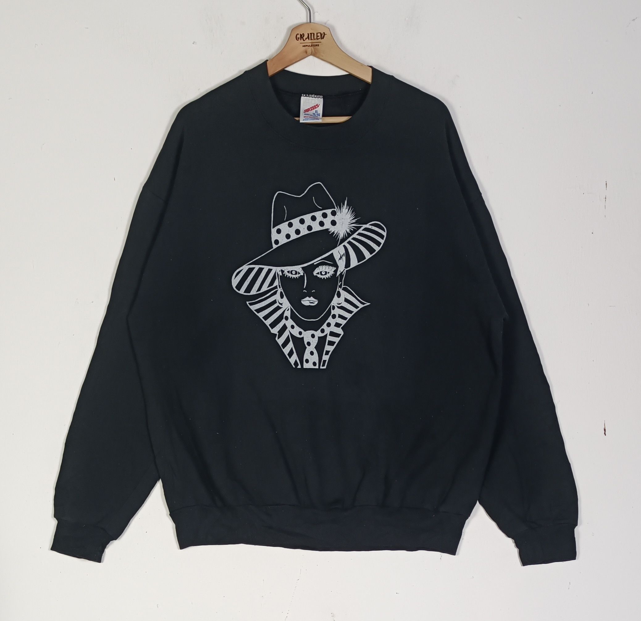 Vintage Jerzees Women Detective Art Sweatshirt