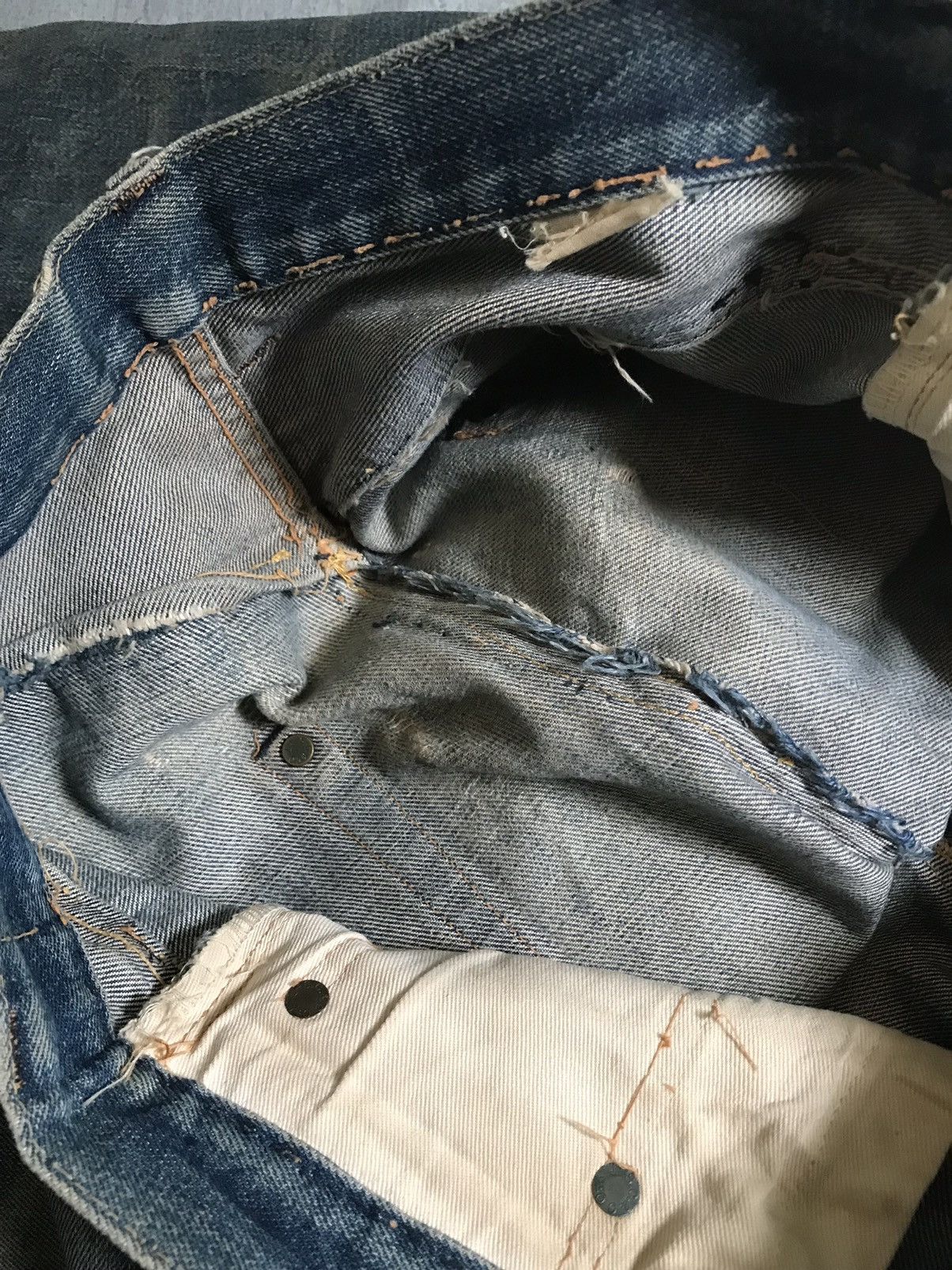 Japanese Brand × Sugar Cane × Toyo Enterprises 🔥 Vintage Sugar Cane Trashed Distress Selvedge Denim Size US 32 / EU 48 - 7 Thumbnail