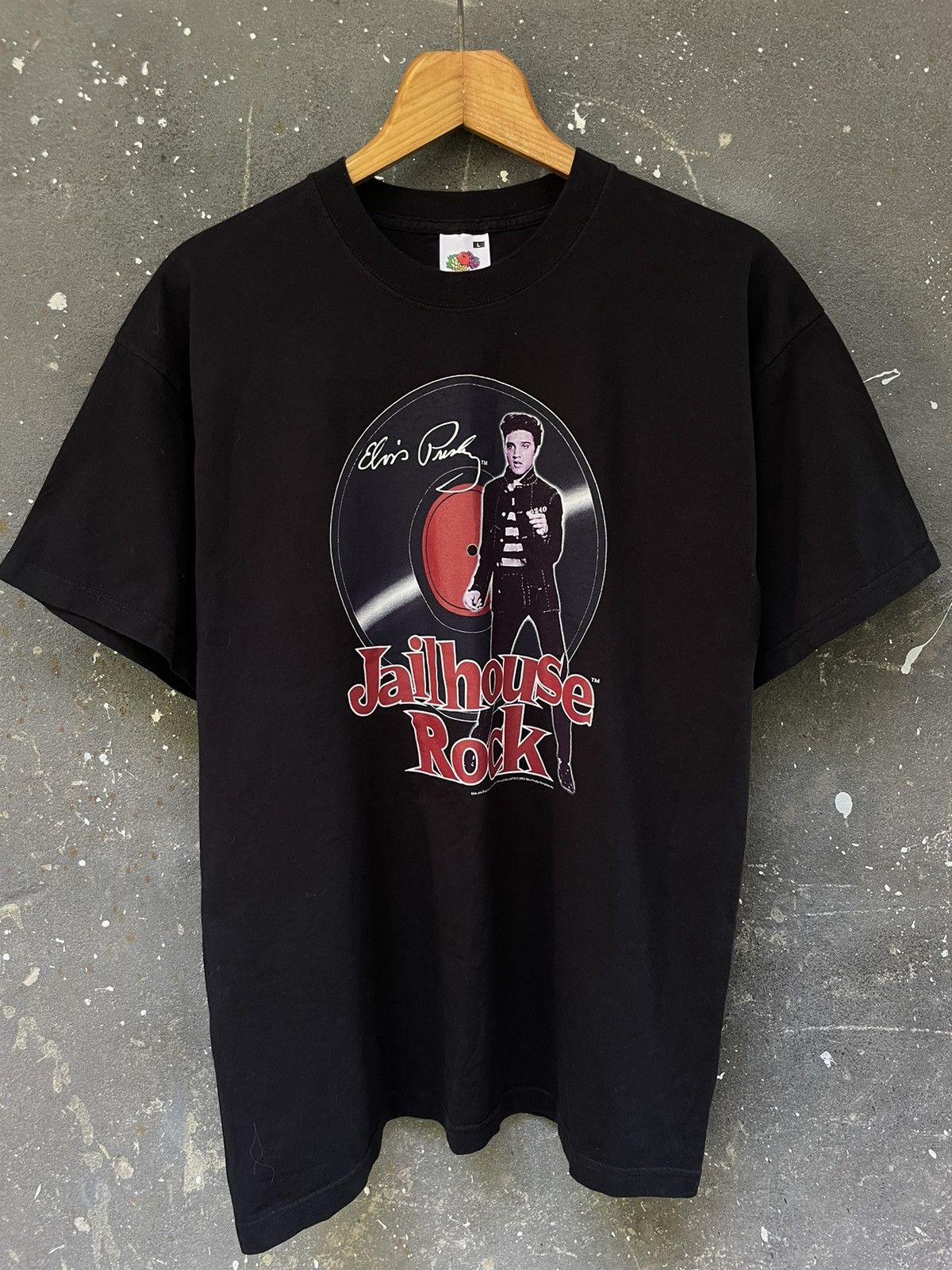 Band Tees Vintage Elvis Presley 2002 Jailhouse Rock T-Shirt Black RARE Size US L / EU 52-54 / 3 - 1 Thumbnail