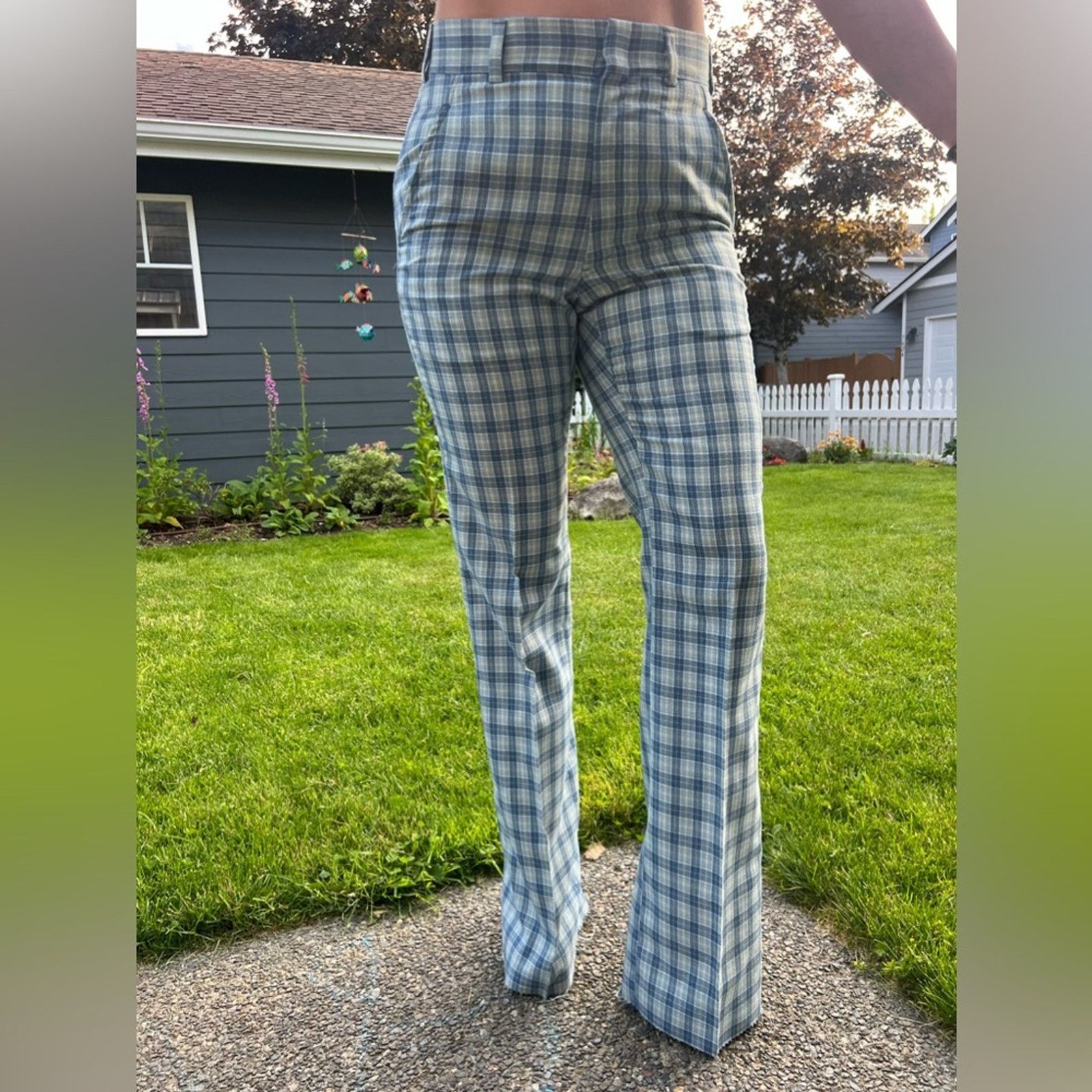 Vintage 60s Jack Nicklaus HART SCHAFFNER MARX blue plaid poly pants Size 30" / US 8 / IT 44 - 10 Thumbnail