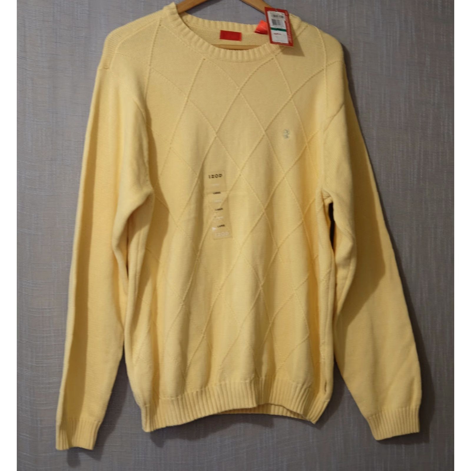 Izod IZOD Yellow Crew Neck Pullover Sweater Men's L Size US L / EU 52-54 / 3 - 2 Thumbnail