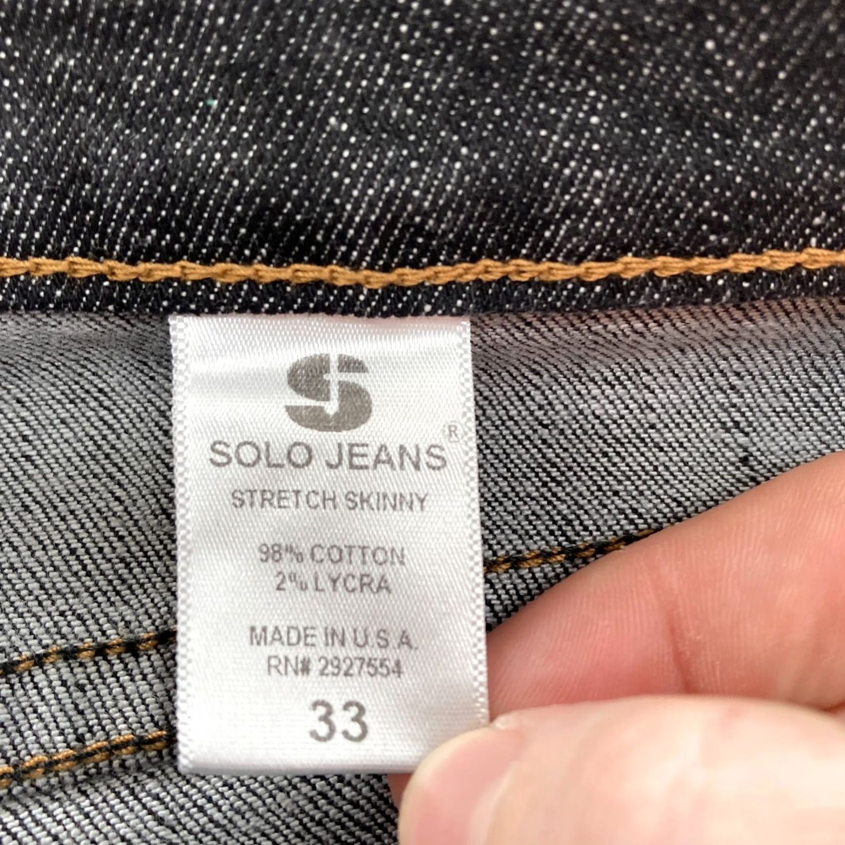 Vintage VINTAGE Solo Jeans Mens 33x32 Skinny Slim Fit Dark Blue Stretch Denim NWT Y2K Grunge Skater Jeans Mens Size US 33 - 6 Thumbnail