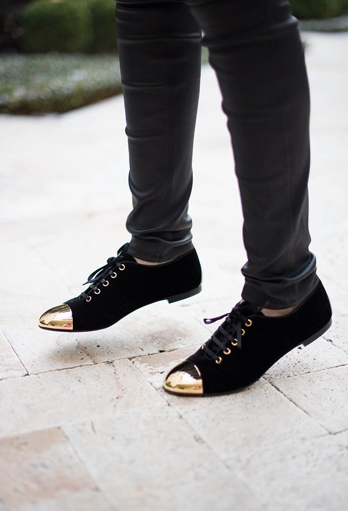 Giuseppe Zanotti Giuseppe Zanotti Black Velvet Metal Cap Toe Oxfords Size 37 Size US 7 / IT 37 - 3 Thumbnail