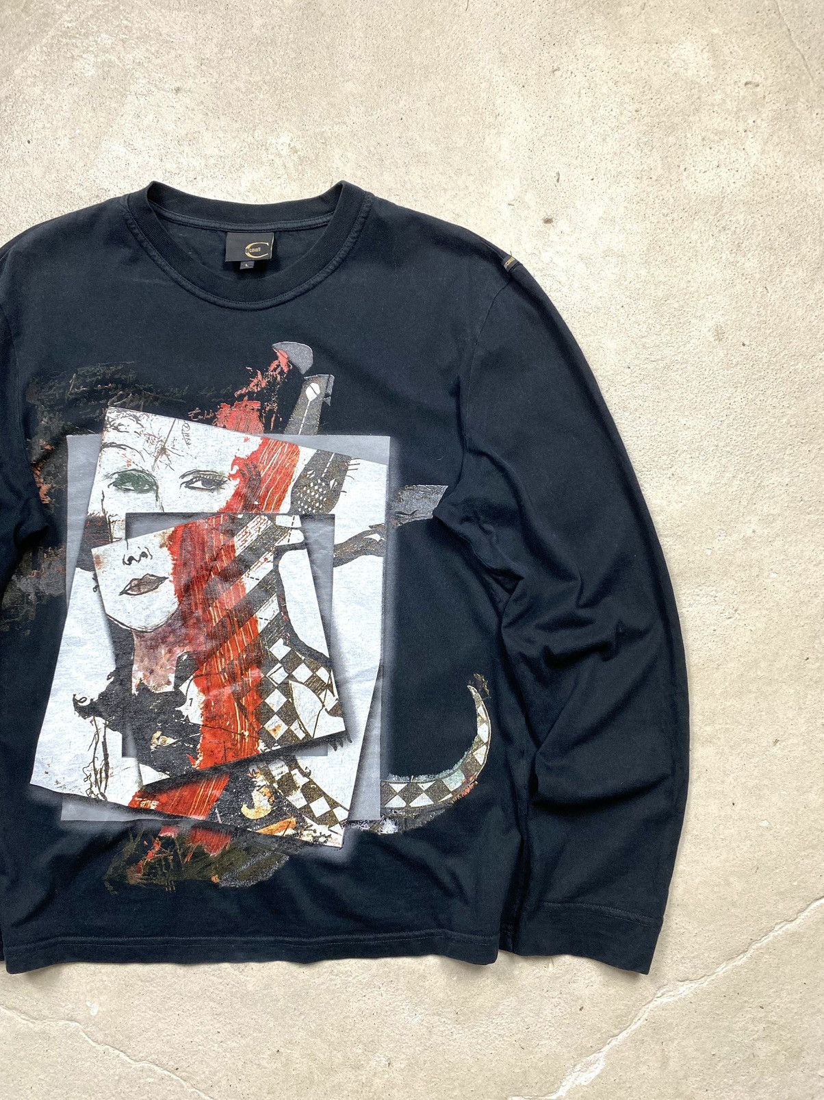 Roberto Cavalli Rare! Vintage Just Cavalli Broken Painting Long Sleeve Size L / US 10 / IT 46 - 3 Thumbnail