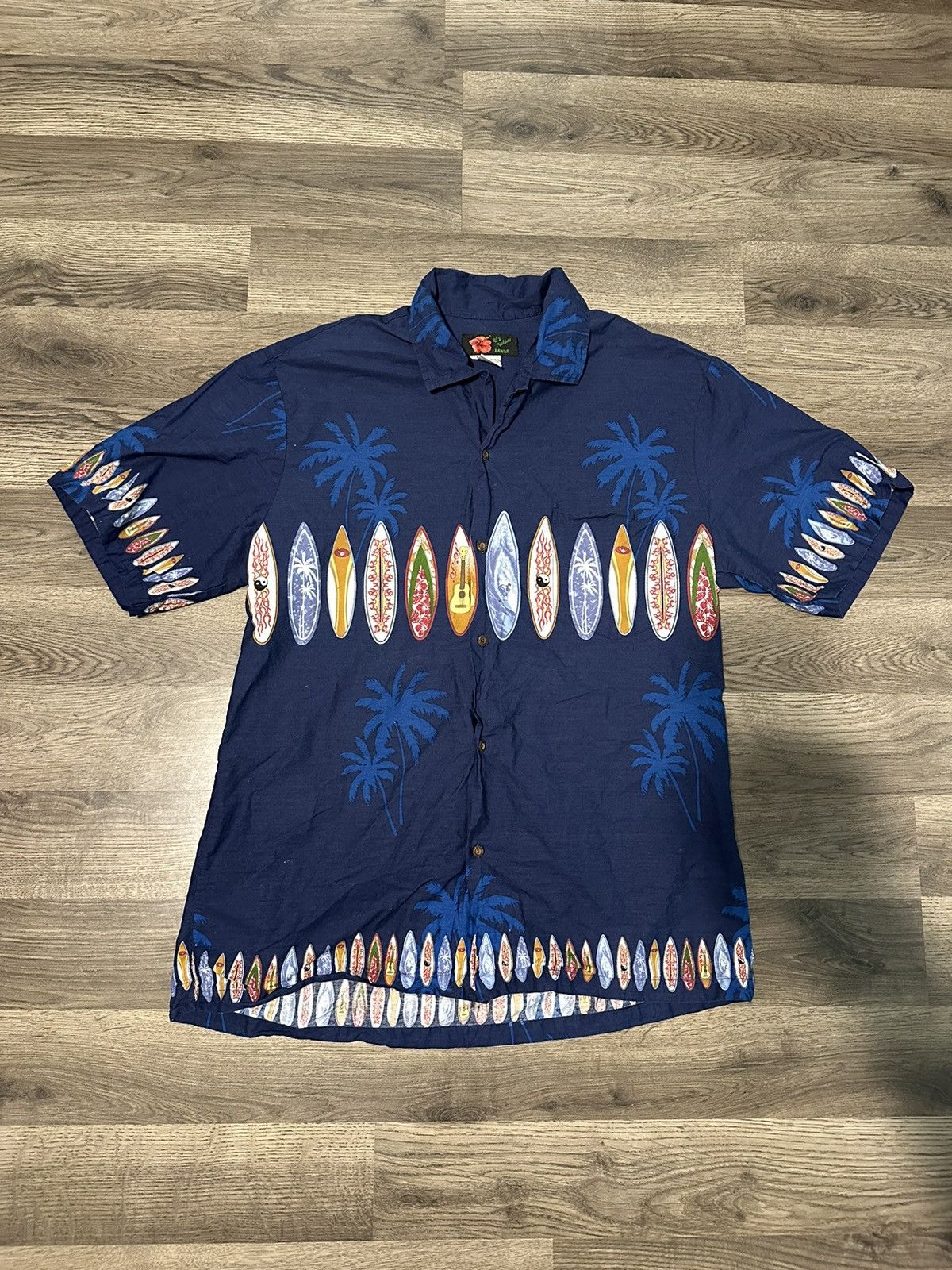 Surfboard Ride Cream Retro Hawaiian Shirt main image 1