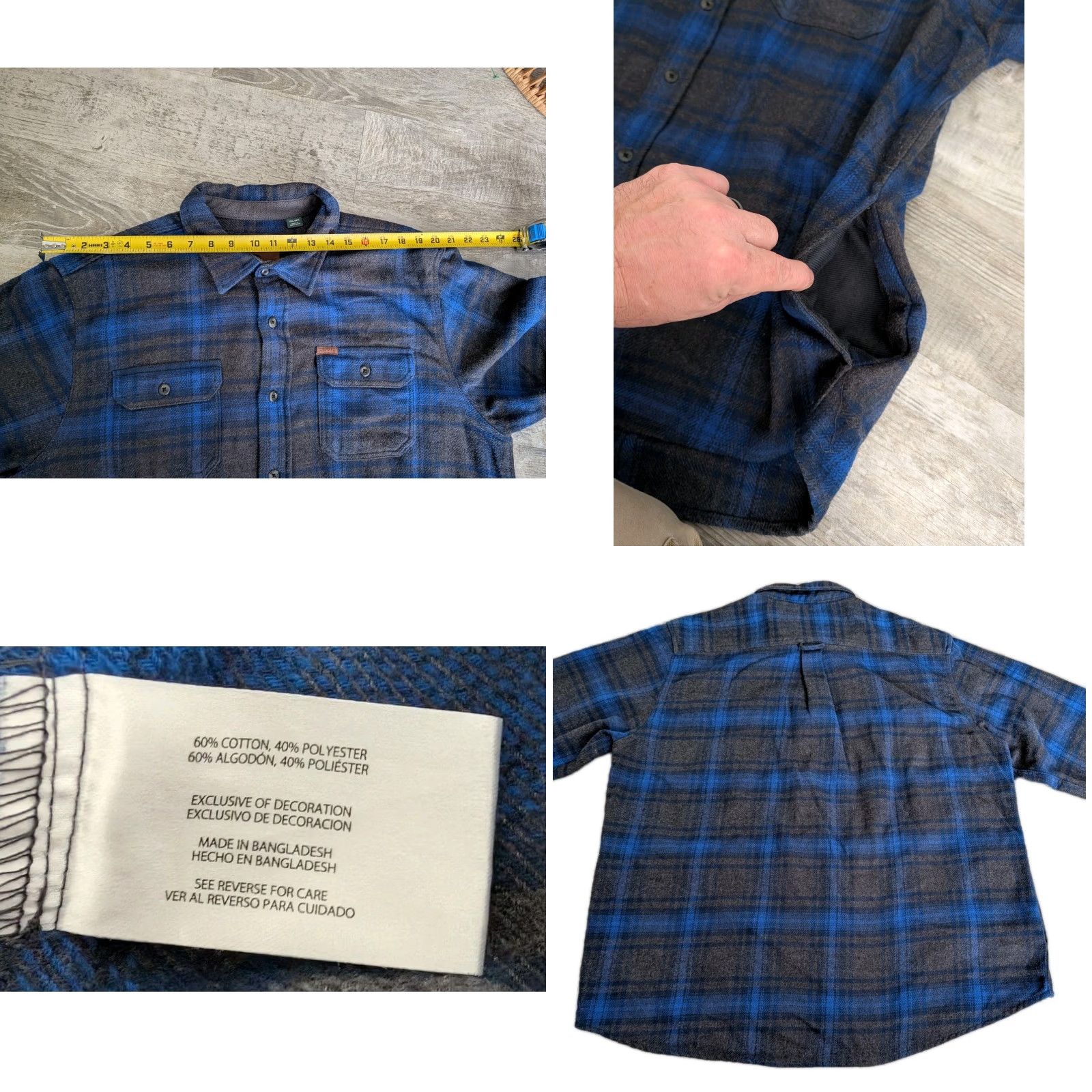 Orvis VINTAGE ORVIS Mens Big Bear Heavy Weight Flannel Shirt Blue Gray Plaid 2XL Side Pockets Size US XXL / EU 58 / 5 - 9 Thumbnail