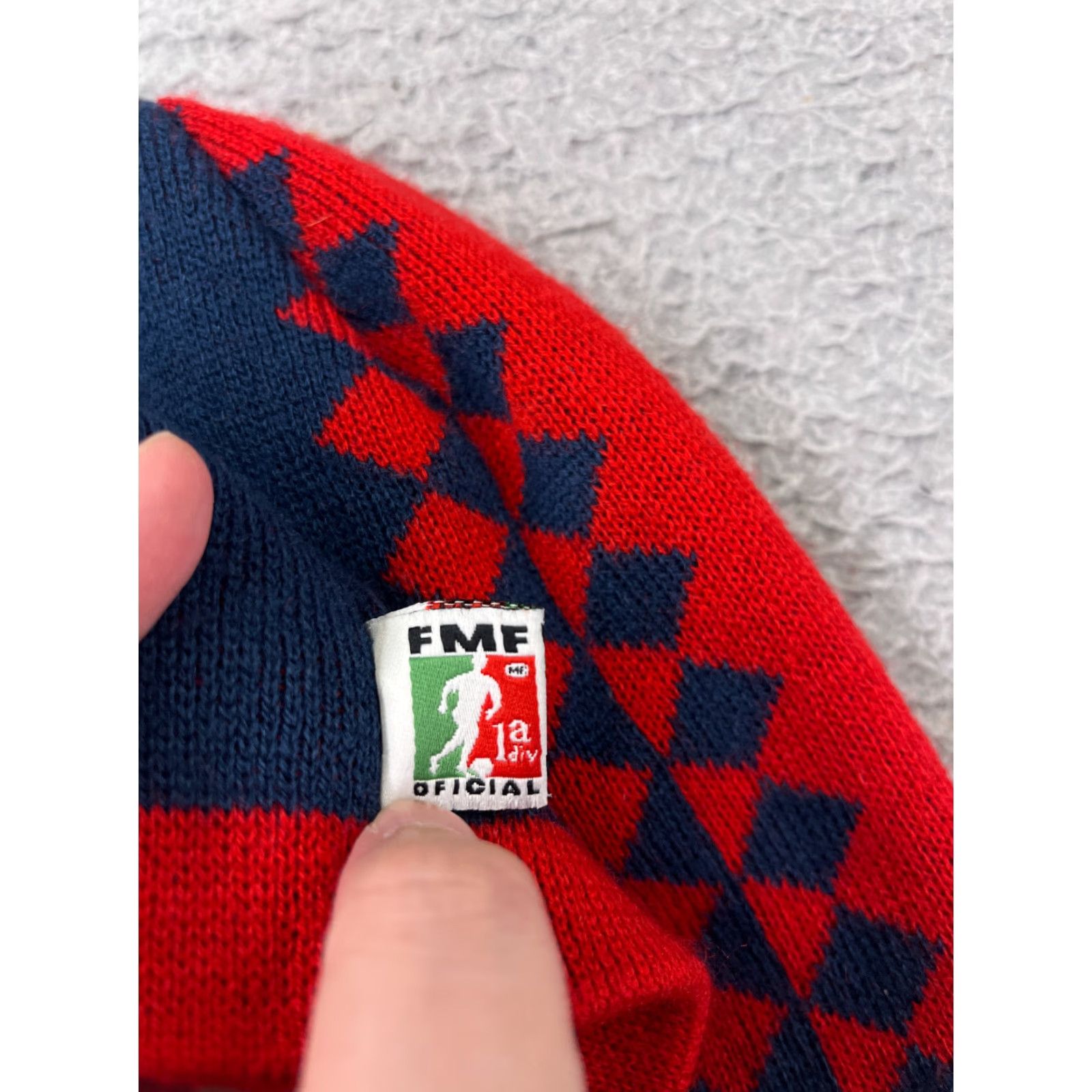 Vintage C.D. Guadalajara Beanie Toque Adult One Size Red Argyle Acrylic Futbol Hat/Cap Men's Beanie Soccer Theme Ski Logo Varsity 90s? Size ONE SIZE - 4 Thumbnail