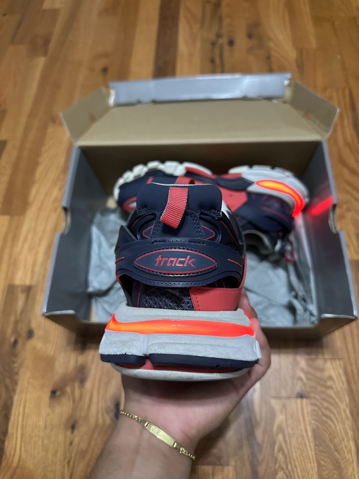 Balenciaga Balenciaga LED Track Red/White Size US 11 / EU 44 - 4 Thumbnail