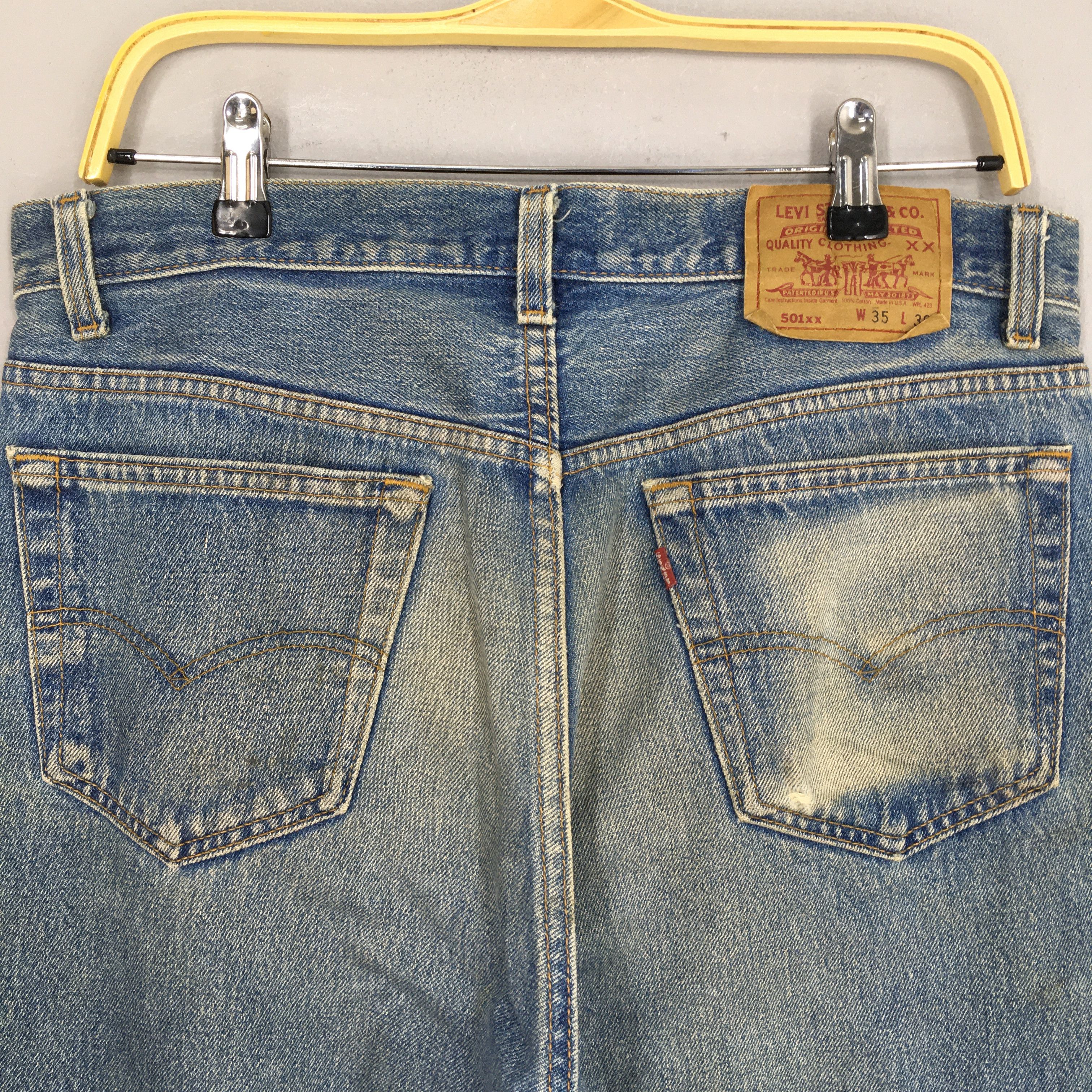 Size 34x34.5 Vintage Levi's 501XX Blue Stone Washed Jeans