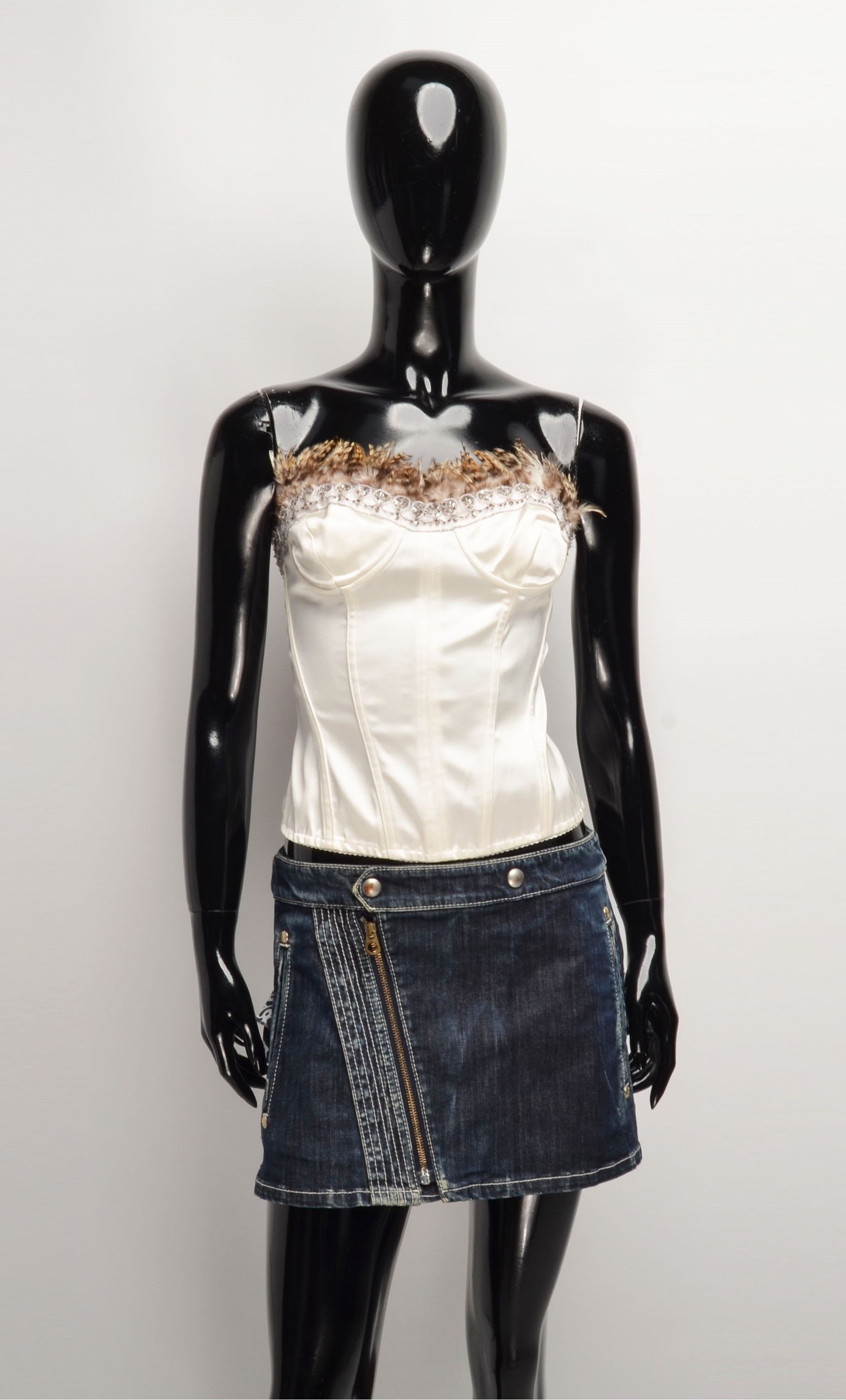 Vintage Vintage MARIA INTSCHER Y2K Real Feather Fairy Corset Size M / US 6-8 / IT 42-44 - 1 Thumbnail